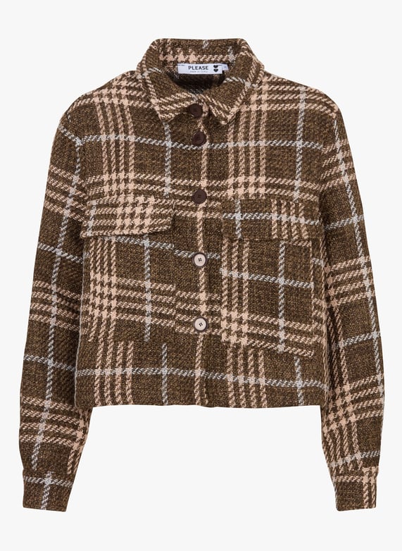 VESTE COL ROND EN TWEED ET COTON MéLANGé - MAJE pour FEMME VESTE COL ROND EN TWEED ET COTON MéLANGé - MAJE pour FEMME