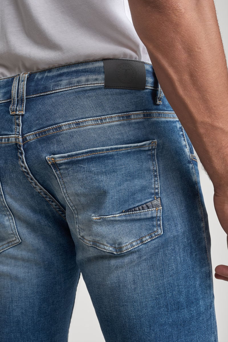 Straight jogger jeans 800/12 regular, length 34 LE TEMPS DES CERISES Blue