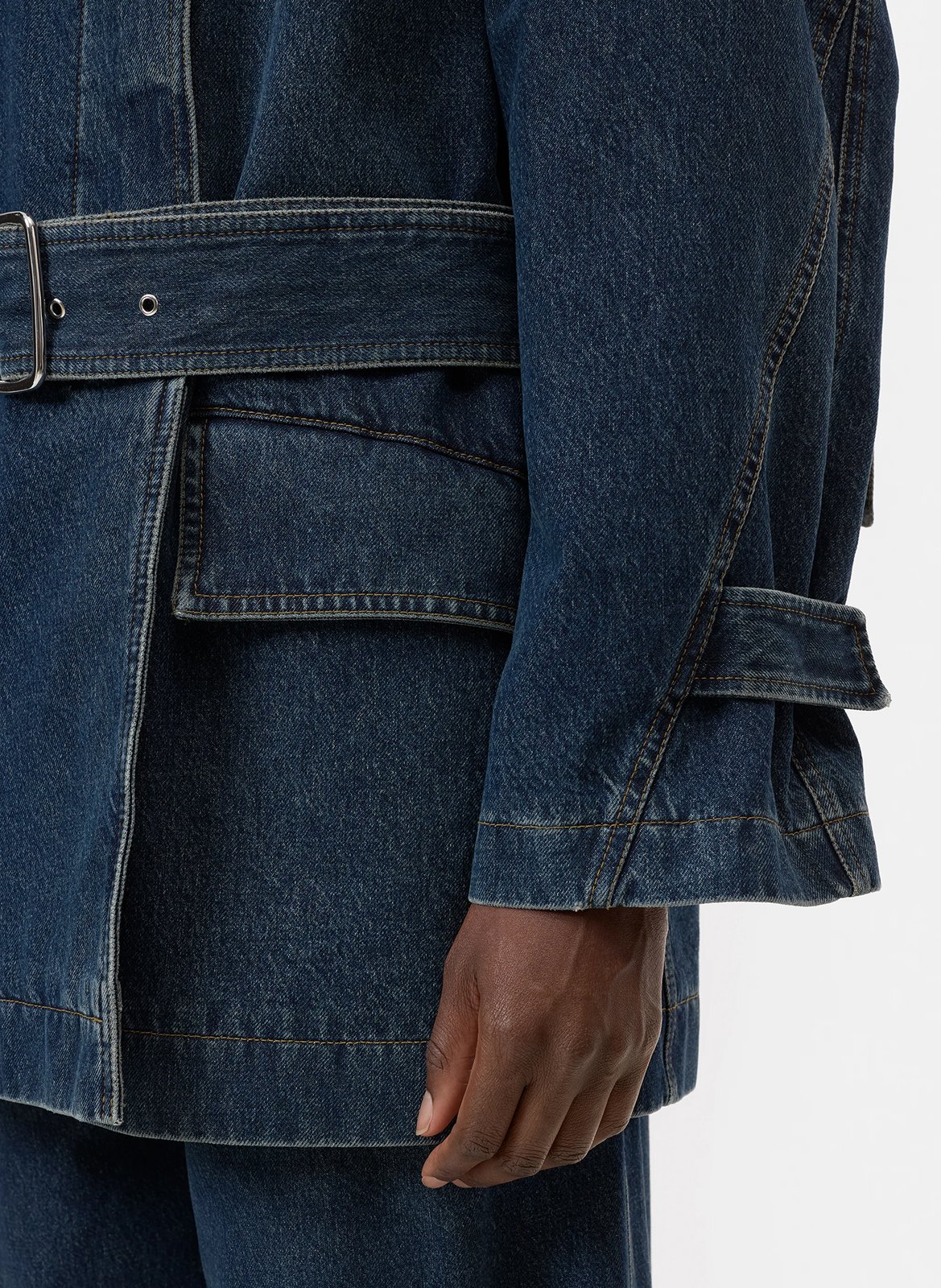 Veste oversize col montant en coton bio mélangé CLOSED Bleu