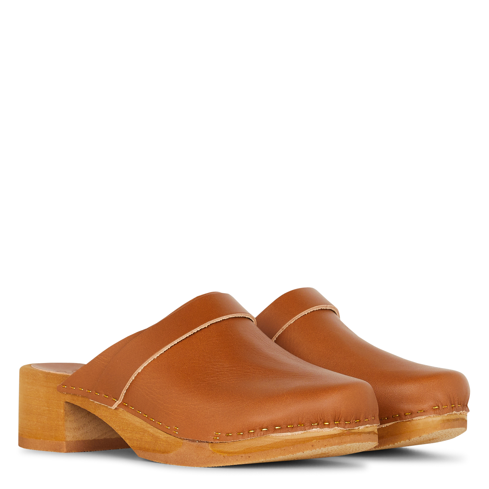 Veloursleder-Clogs mit Absatz BOSABO Braun
