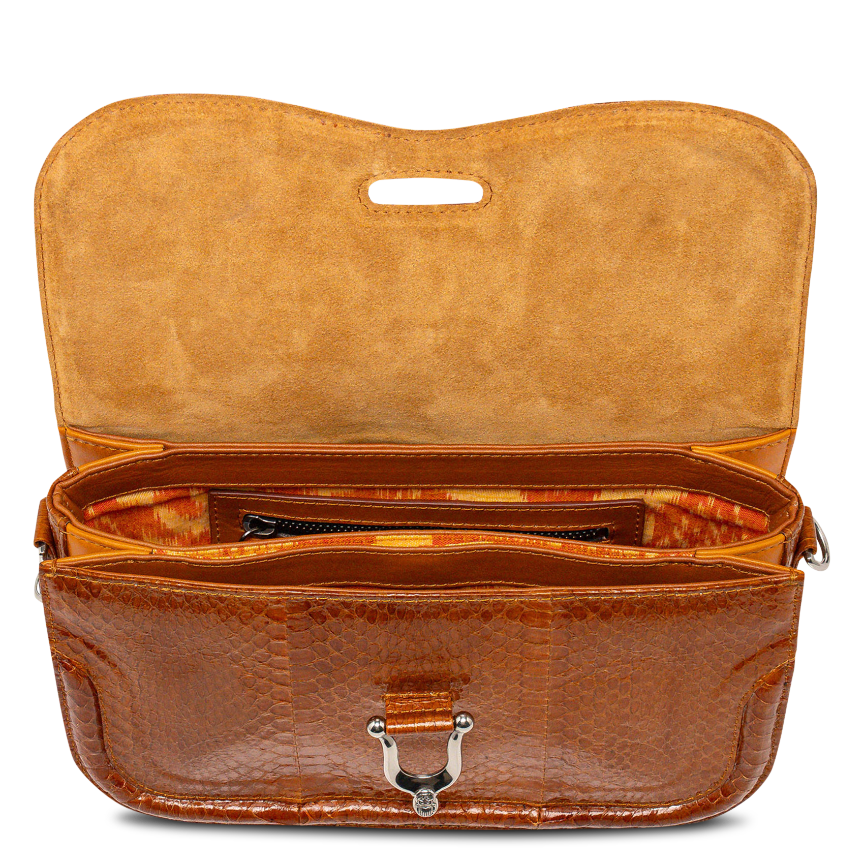 Schoudertas van kobra CLARIS VIROT Bruin