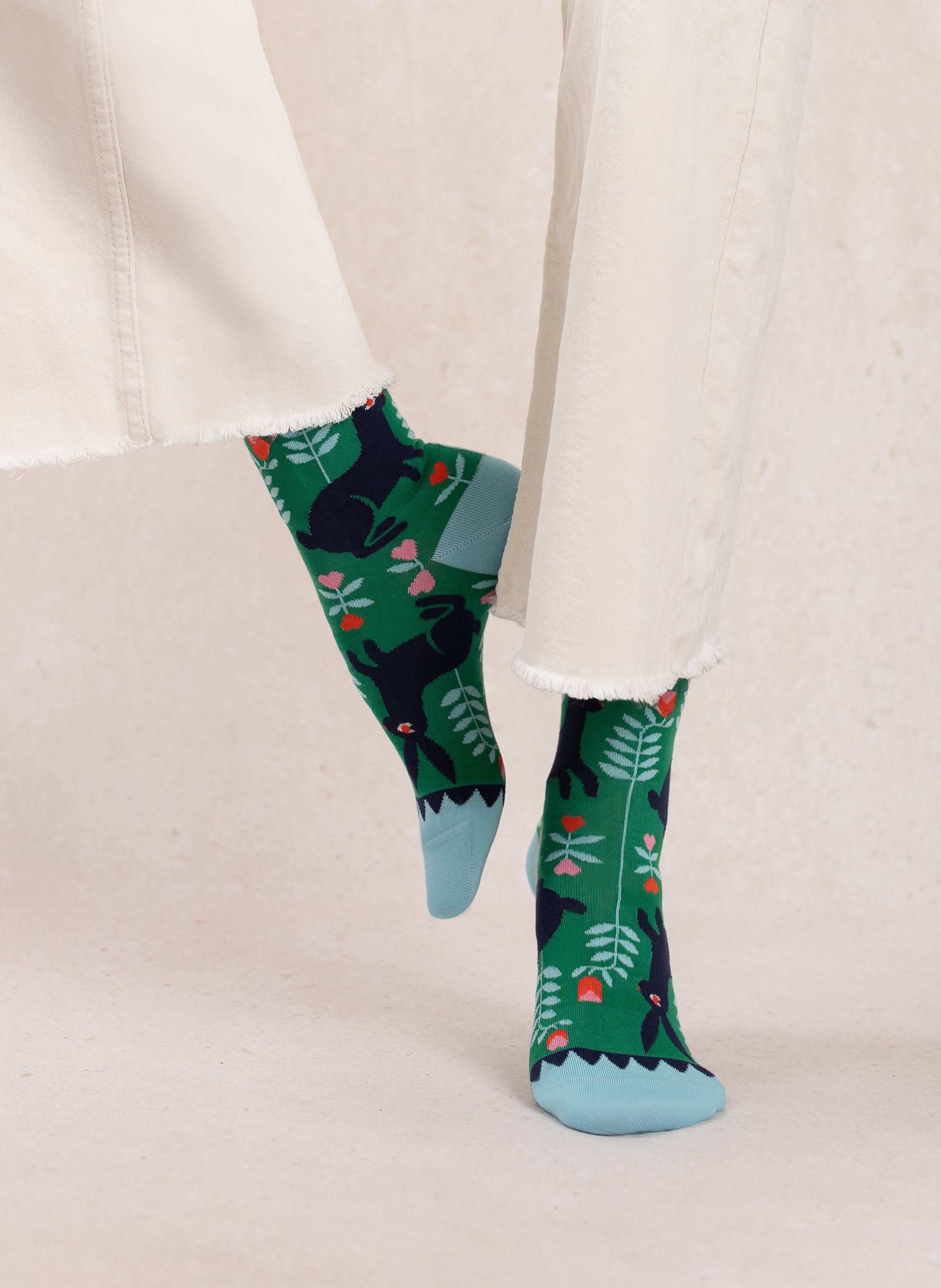 Chaussettes en coton mélangé imprimé BLEUFORET Vert