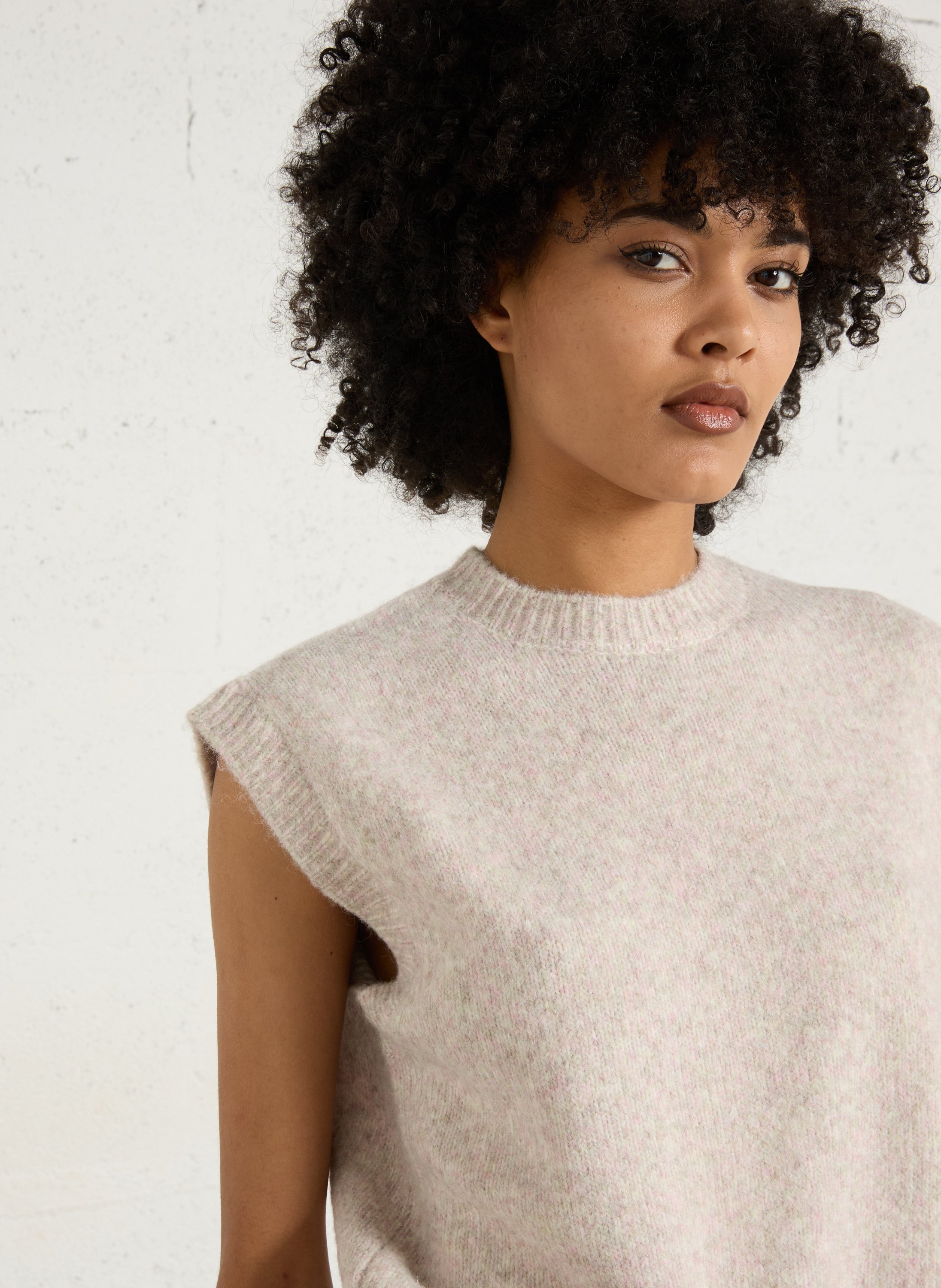 Sleeveless oversized knit sweater MAISON 123 Purple