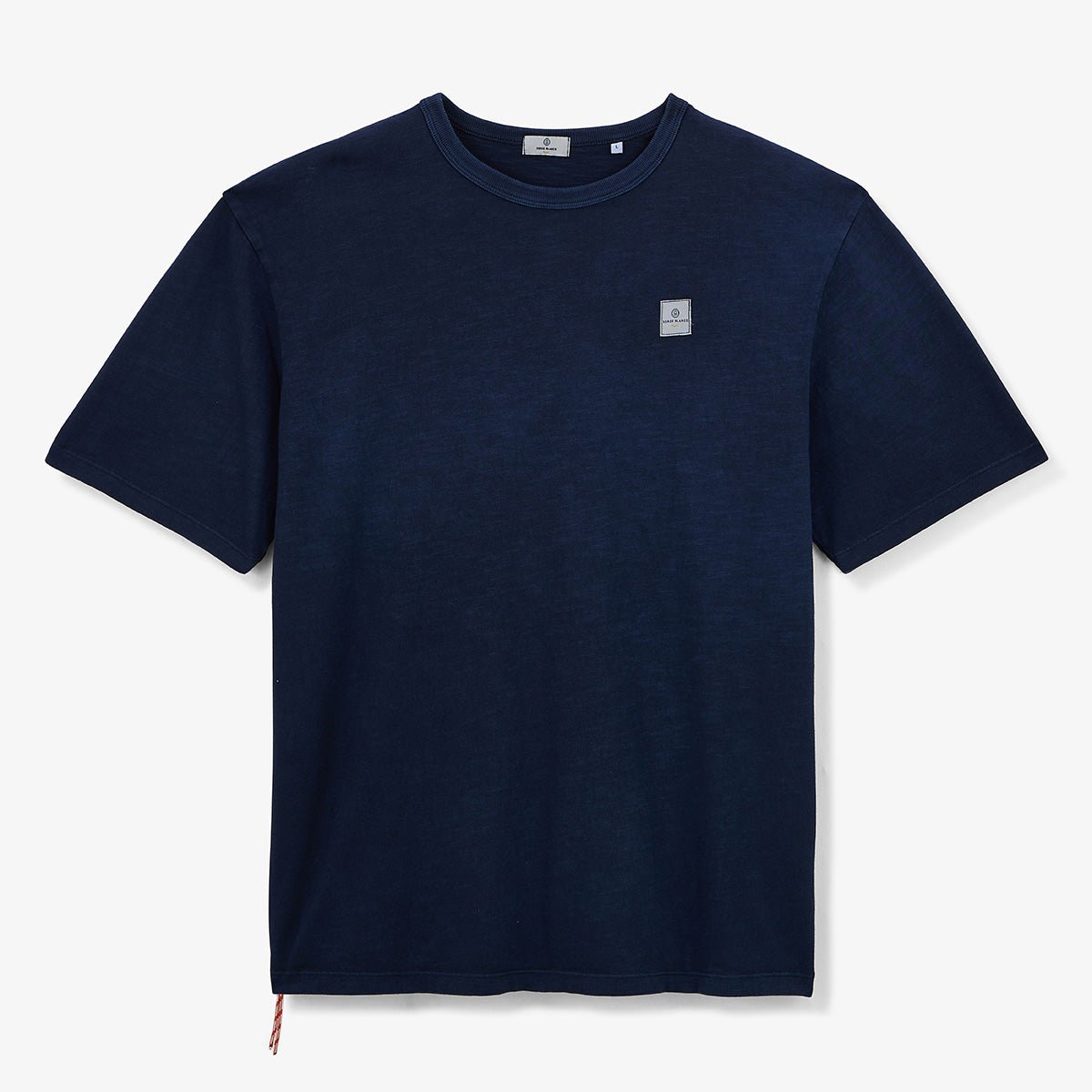 Round neck t-shirt in slub cotton jersey with pigment dye SERGE BLANCO Blue