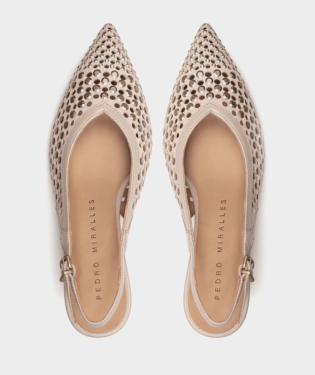 Beige suede mid-heel shoes. PEDRO MIRALLES Brown