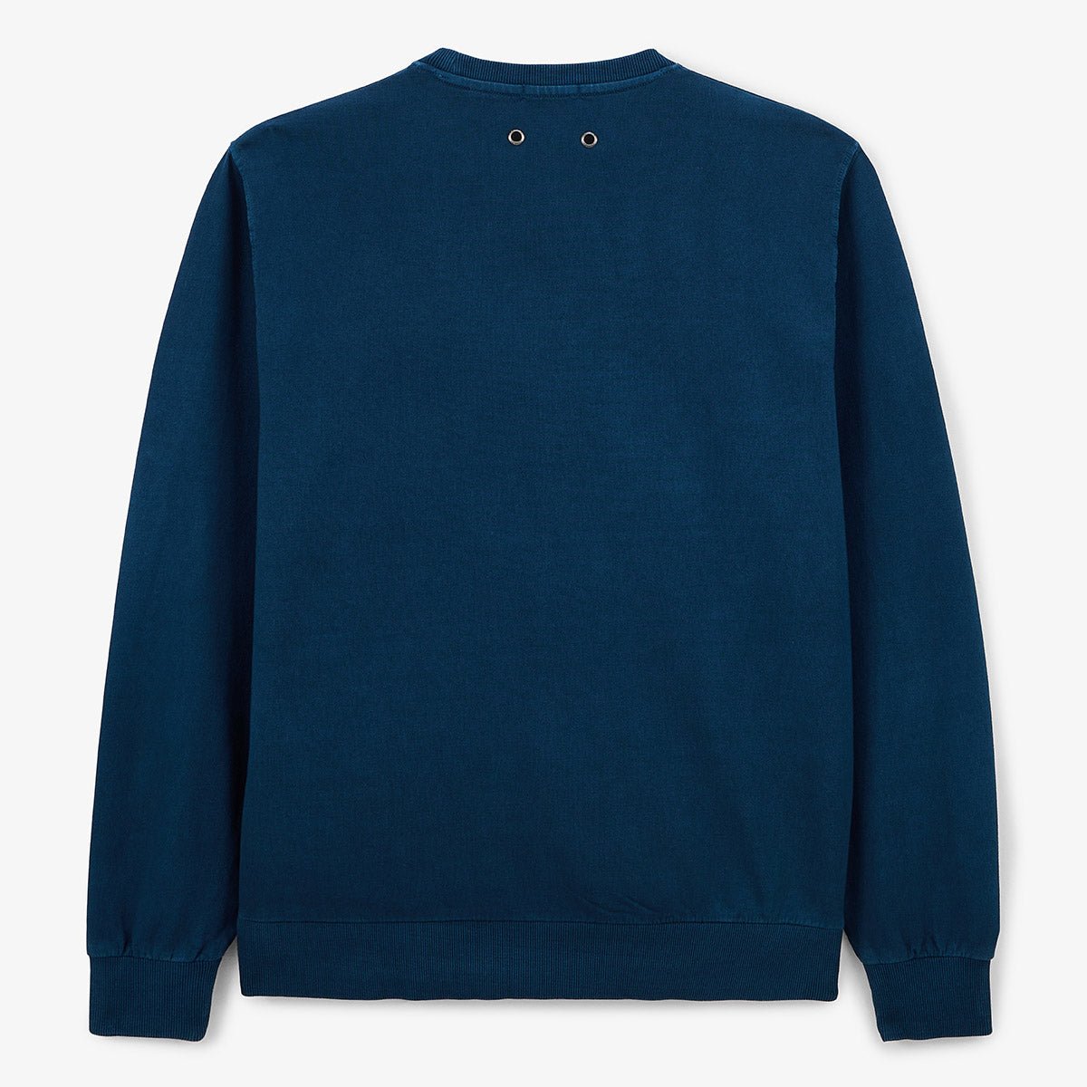 Round neck sweatshirt in old dye cotton SERGE BLANCO Blue