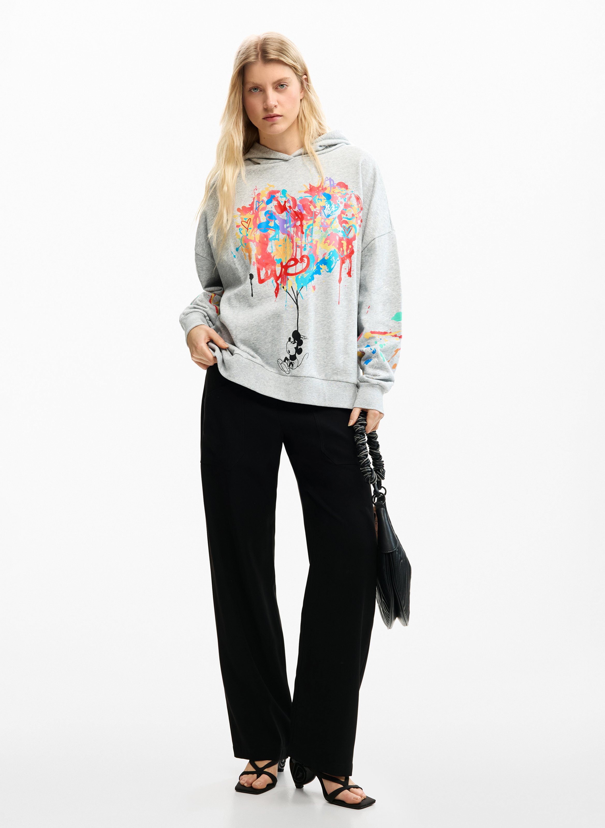 Sweat col rond imprimé  DESIGUAL Noir