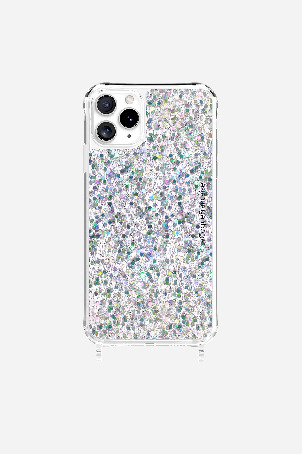 Coque de téléphone avec anneaux paillettes holographiques pour iphone 11 pro LA COQUE FRANCAISE Argent
