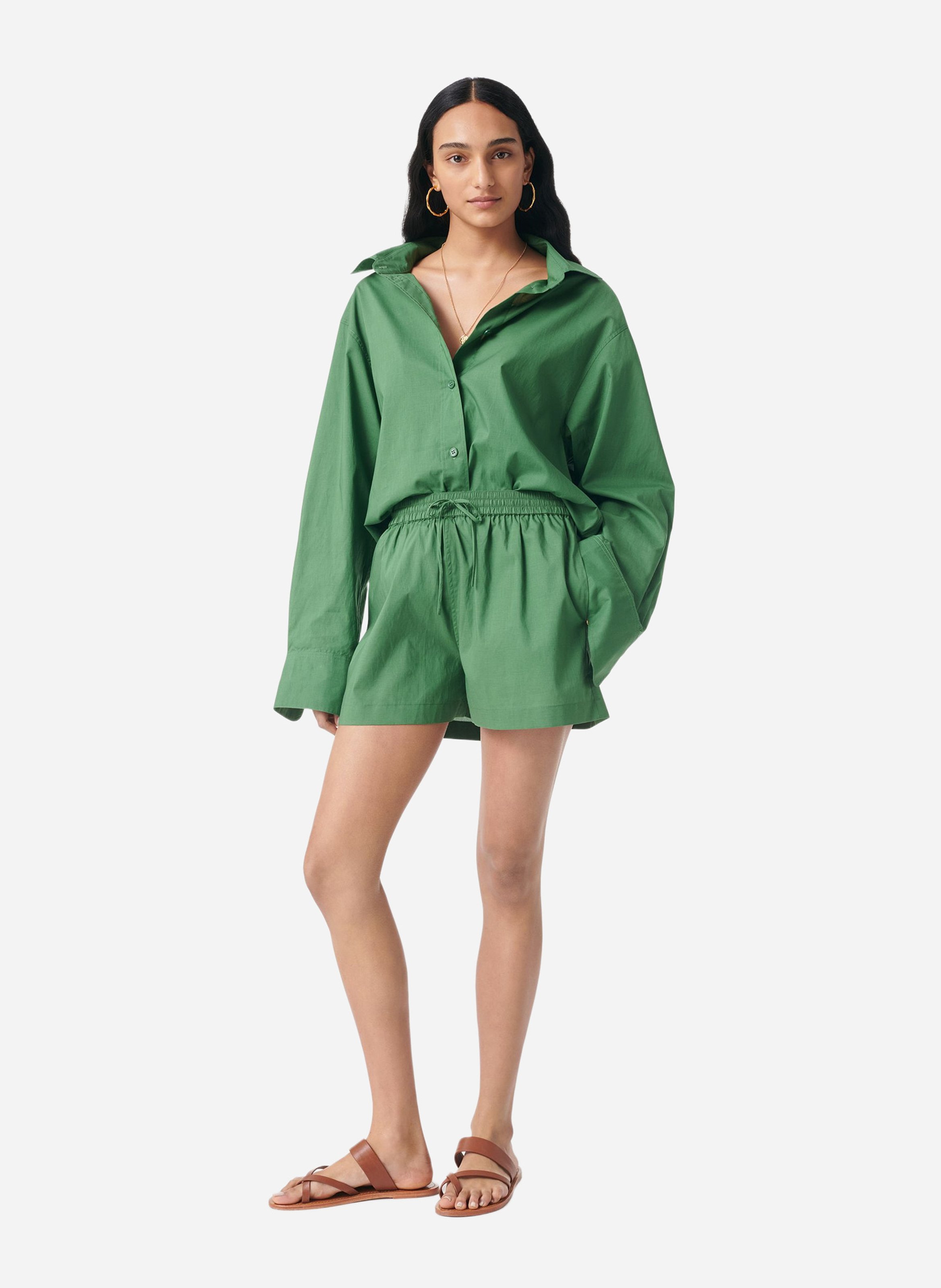 Short ample élastiqué uni VANESSA BRUNO Vert