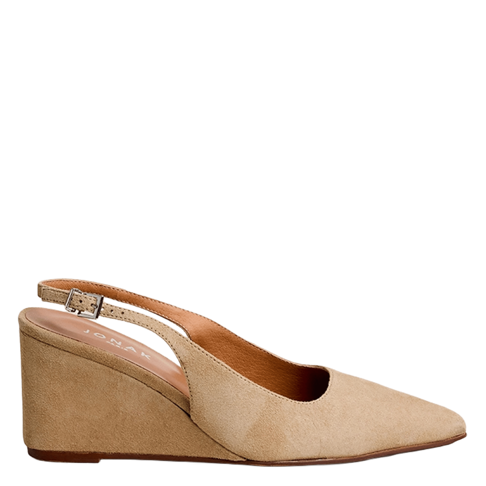 Escarpins pointus compensés en suède JONAK Marron