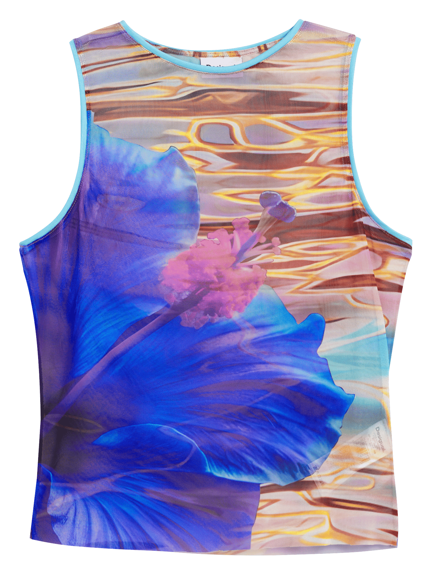 Top moulant imprimé DESIGUAL Bleu