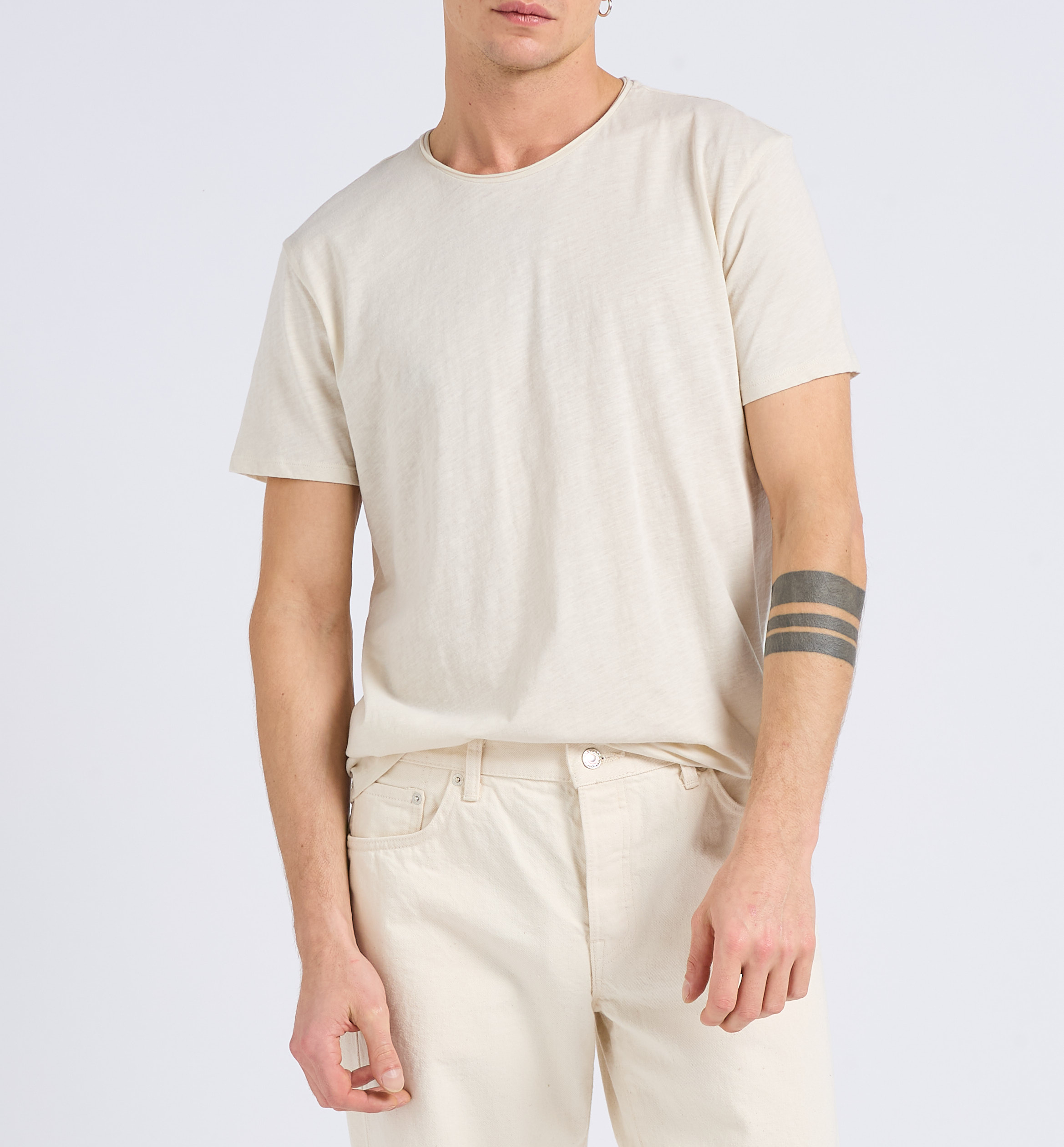 Rundhals-T-Shirt aus Baumwoll-Flammgarn IKKS Weiss