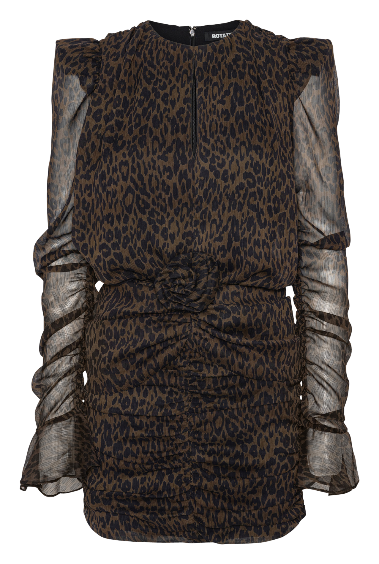Short leopard print dress ROTATE Brown
