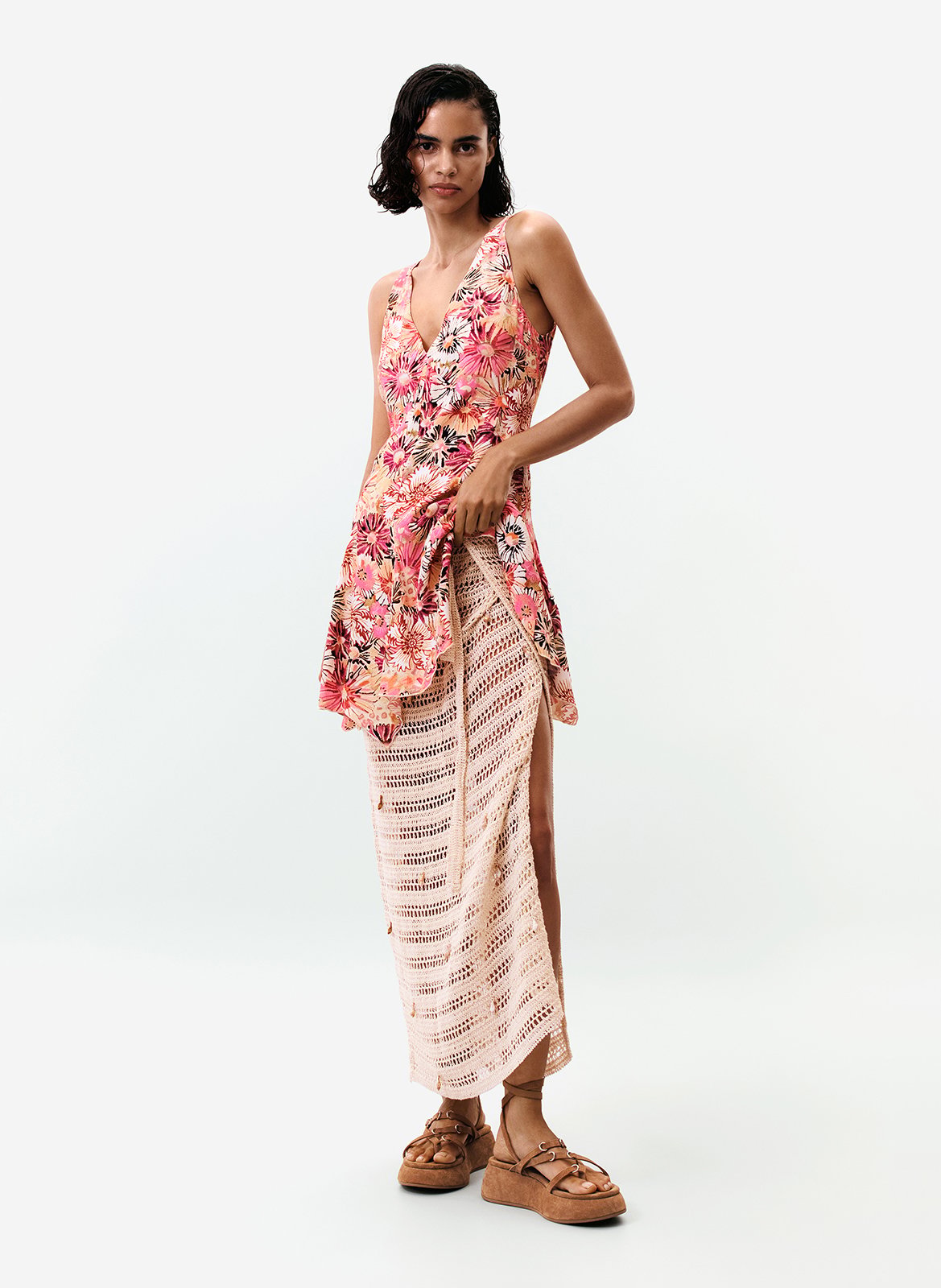 Robe courte imprimée DESIGUAL Rouge