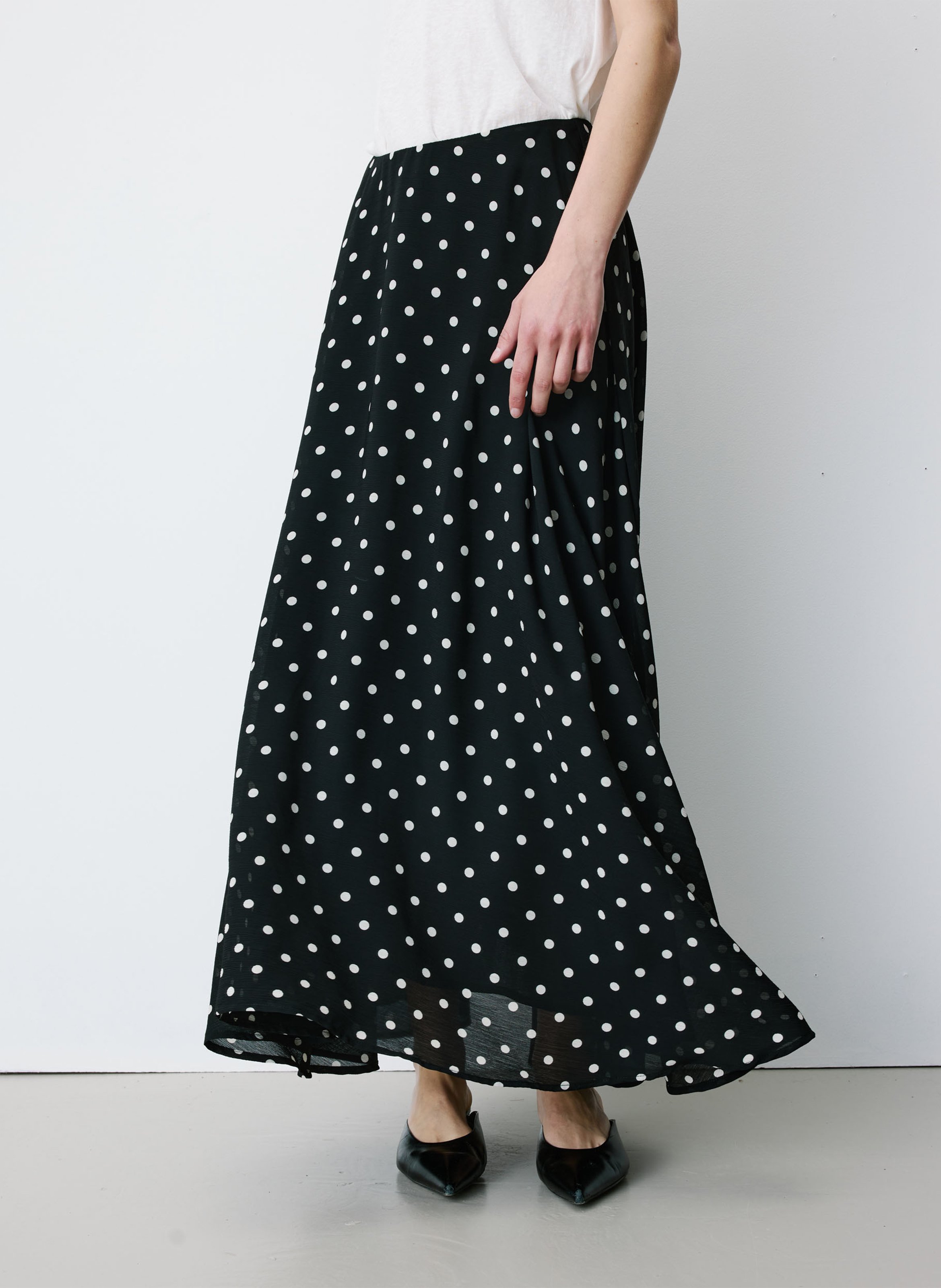 Lange rok met stippenmotief GRACE ET MILA Zwart