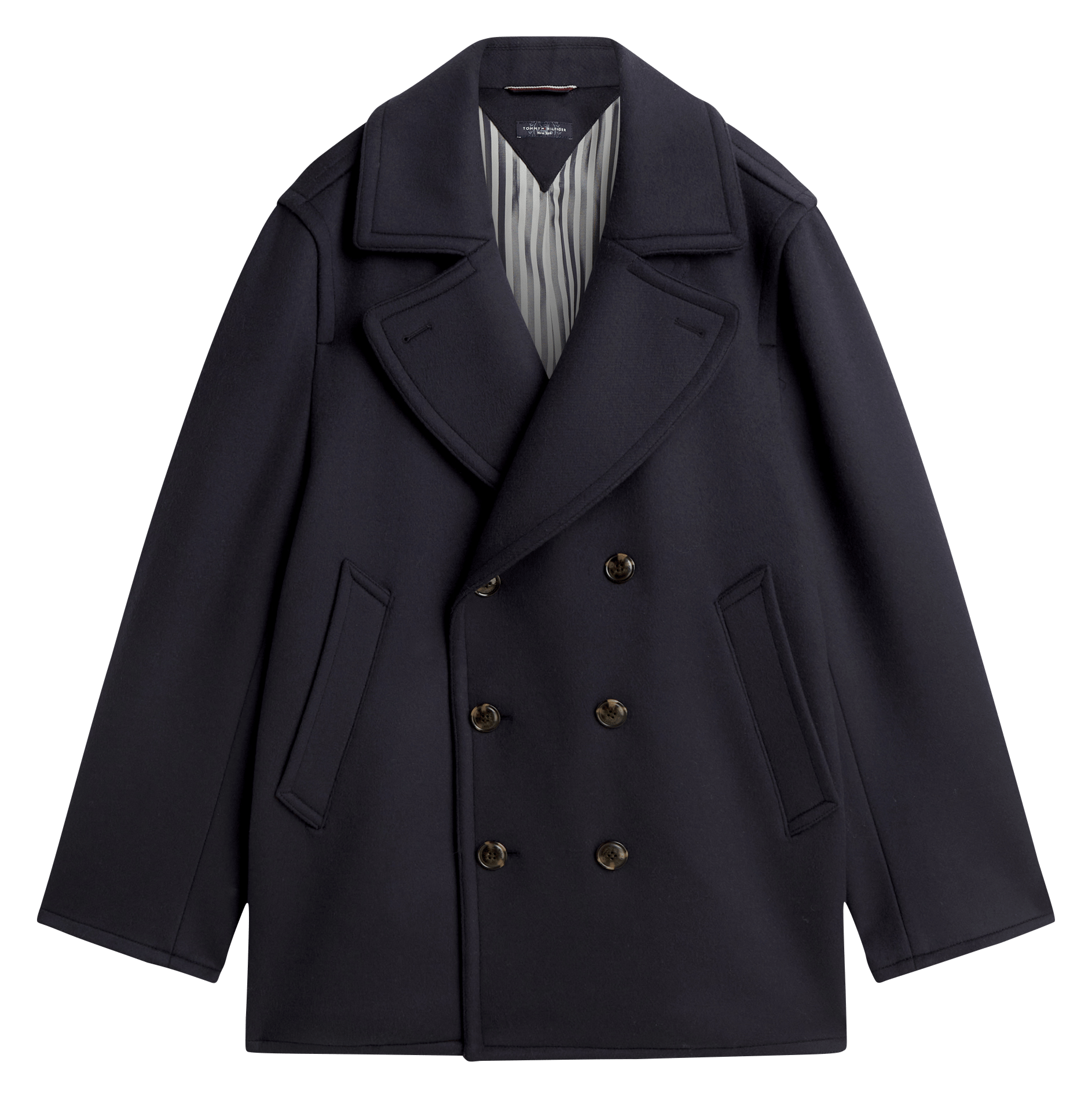 Wollmischung Mantel mit doppelreihiger Knopfleiste TOMMY HILFIGER Blau