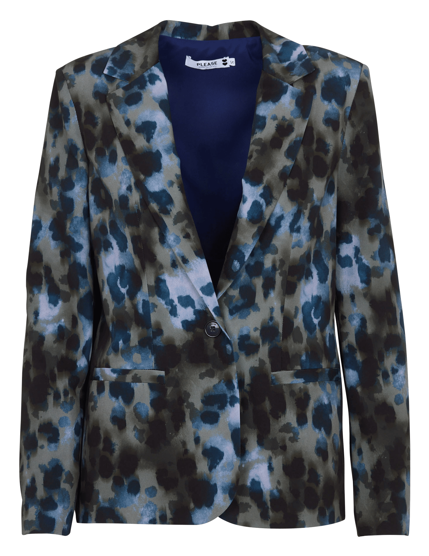 Bedruckter Fließblazer PLEASE Blau