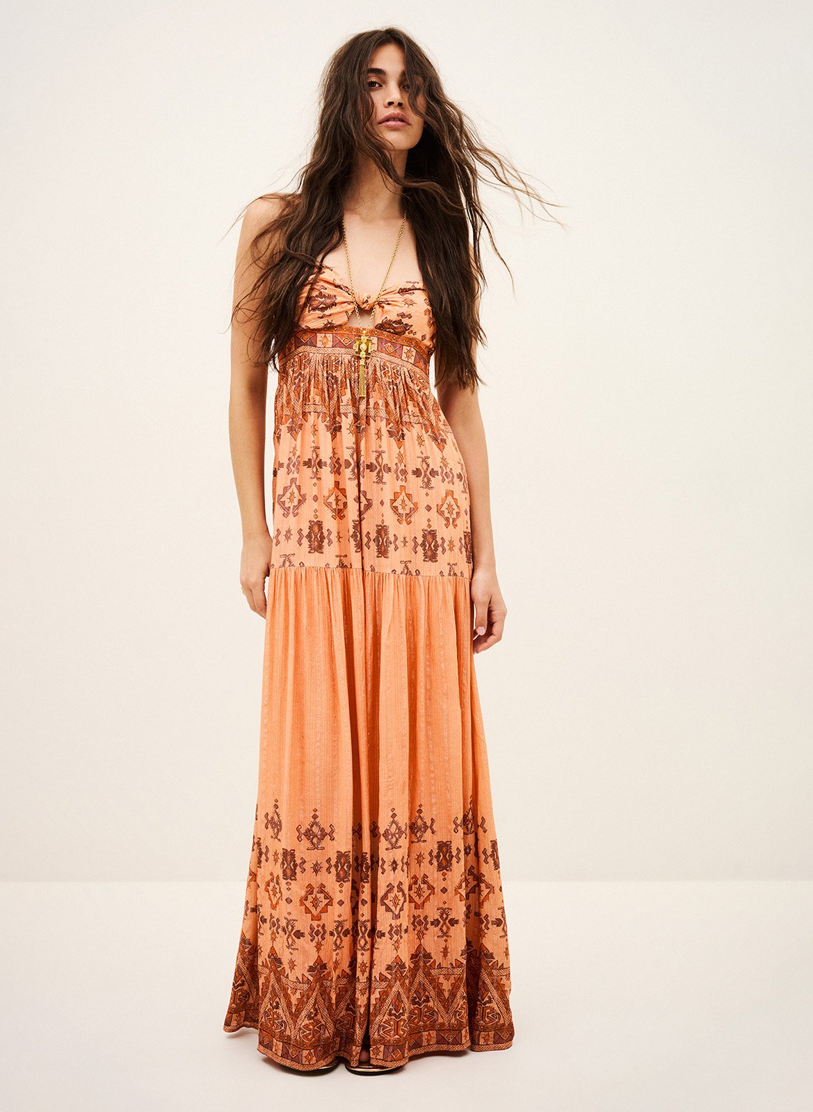 Halflange jurk met print BA&SH Oranje