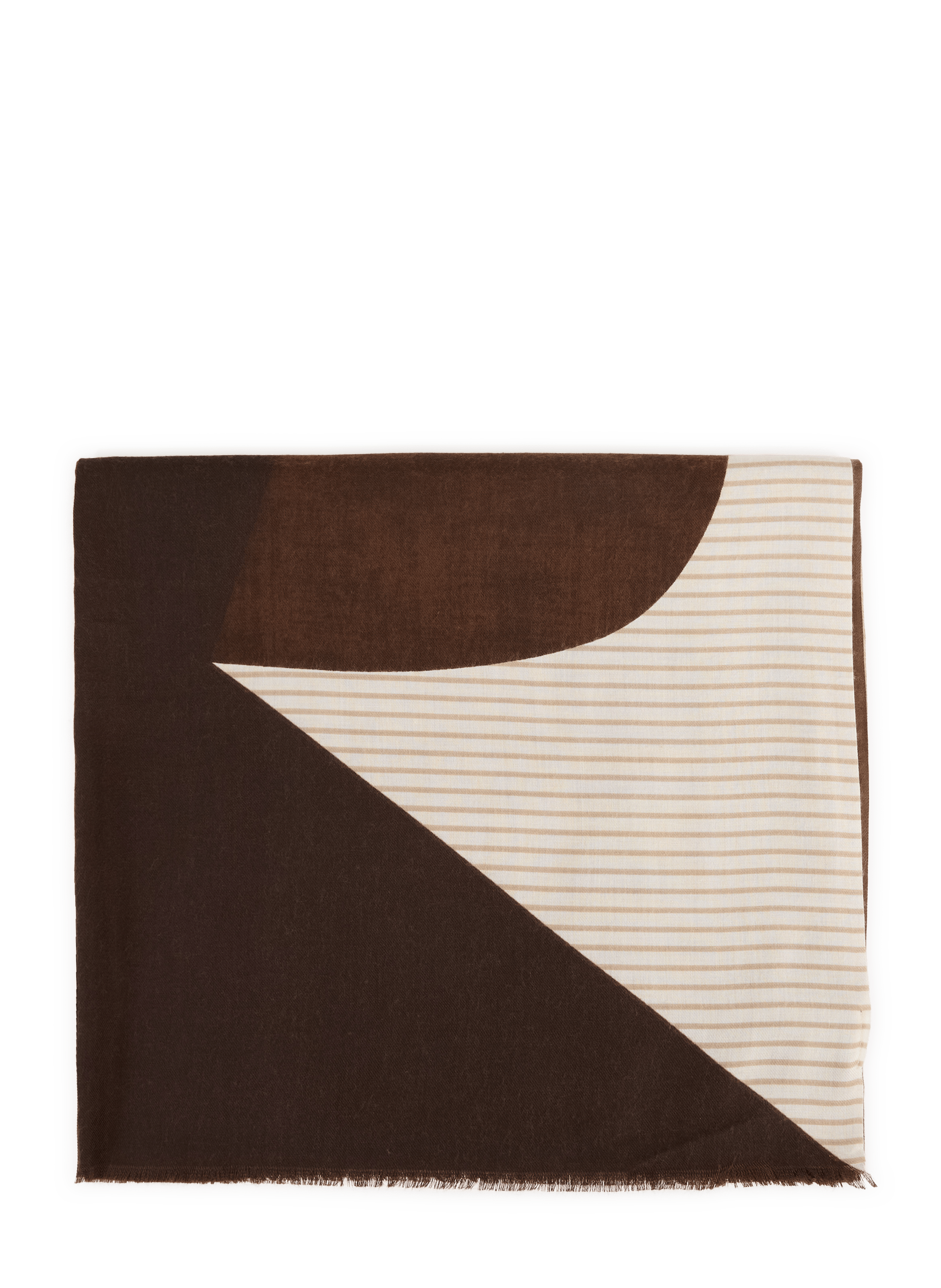 Patterned scarf with fringes AU PRINTEMPS PARIS