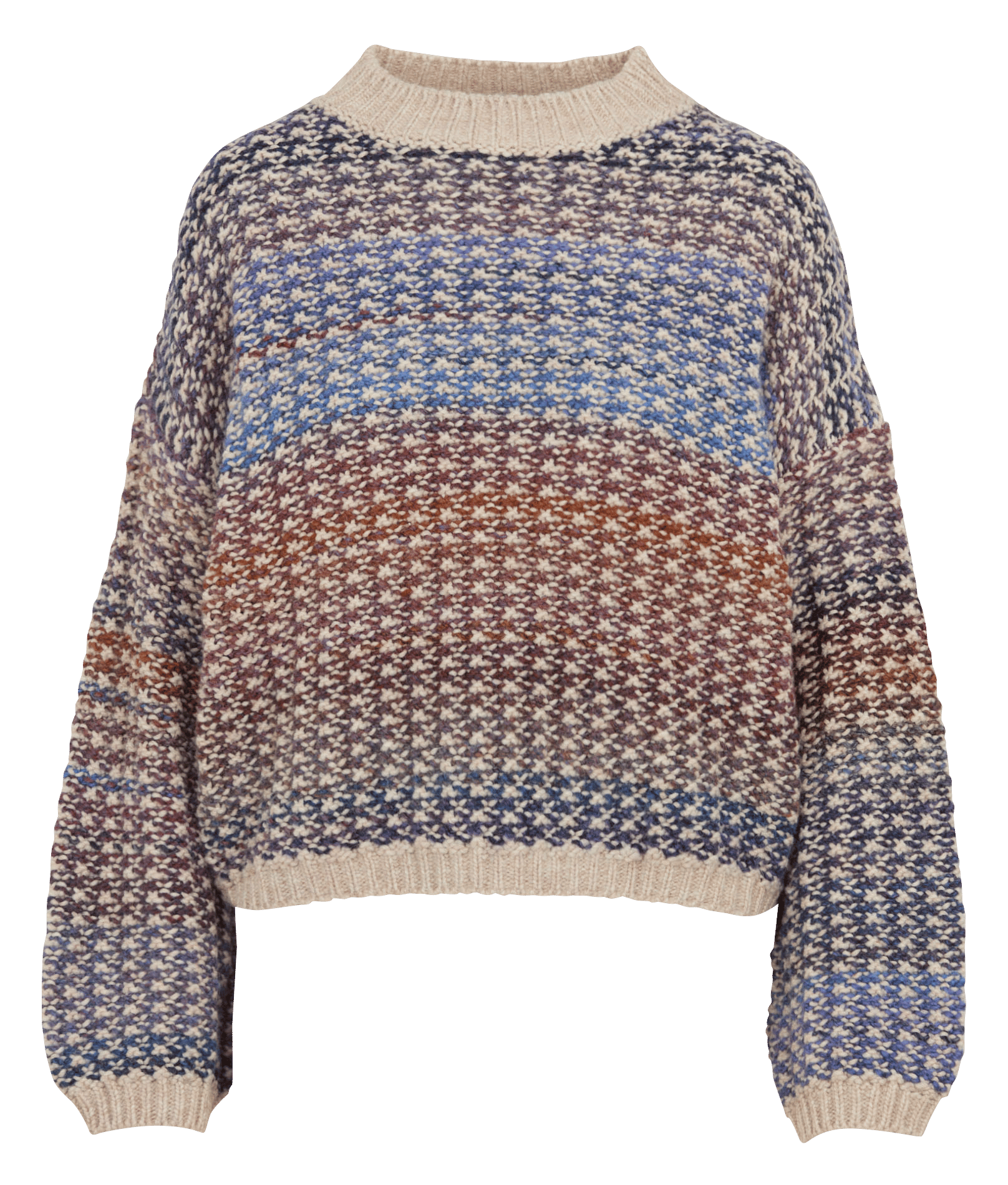 Weiter Pullover aus Wollmix TINSELS Mehrfarbig