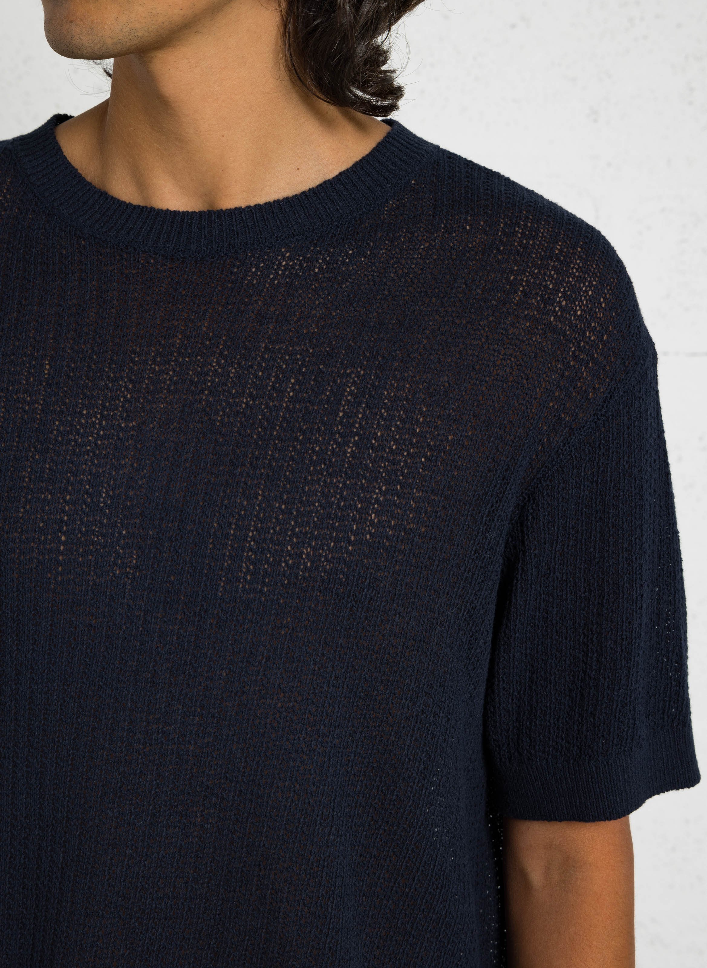 Knitted sweater with short sleeves IKKS Blue