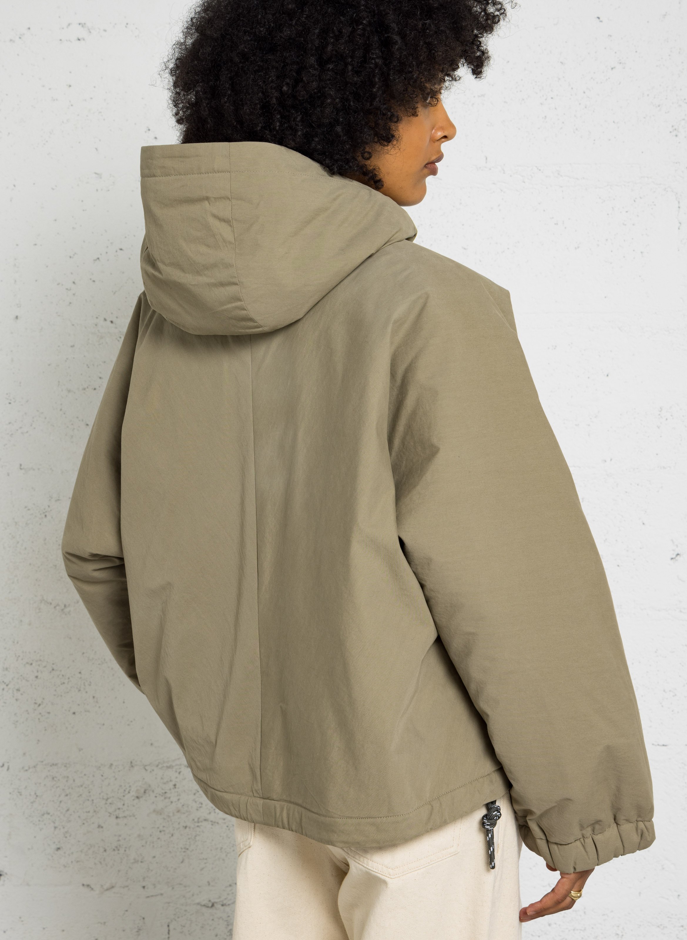 Veste col rond en coton mélangé BELLEROSE Kaki