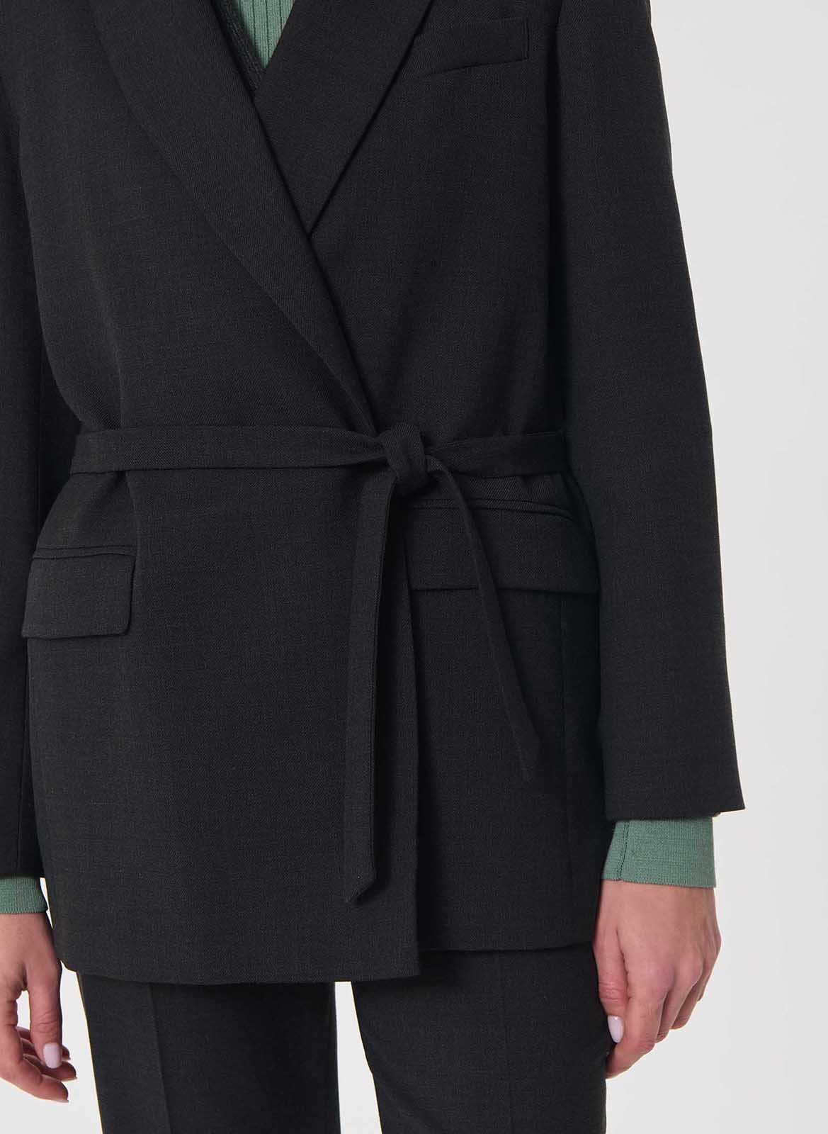 Effen getailleerde blazer met ceintuur TARA JARMON Grijs