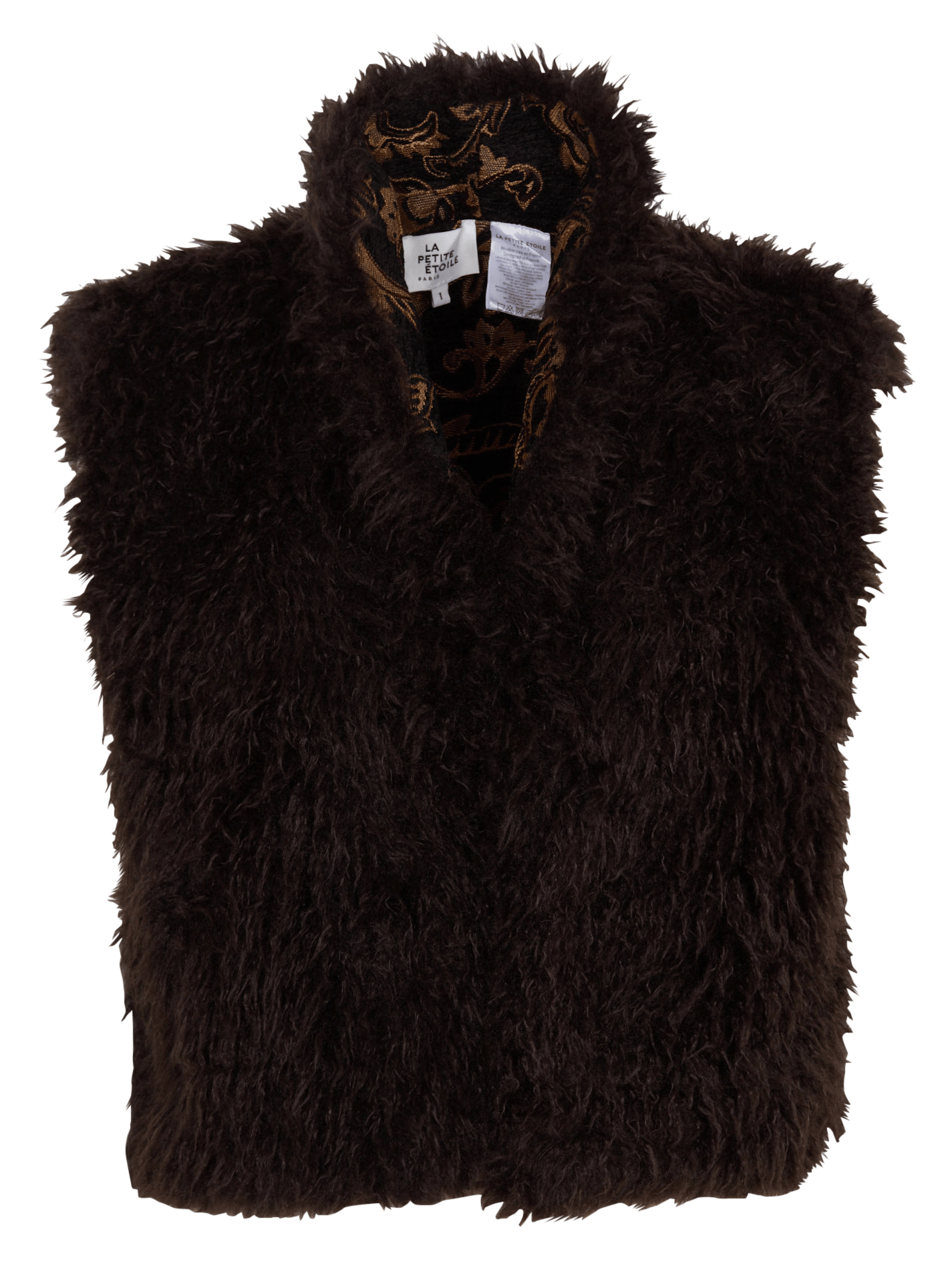 Straight sleeveless fur-effect jacket LA PETITE ETOILE Blue