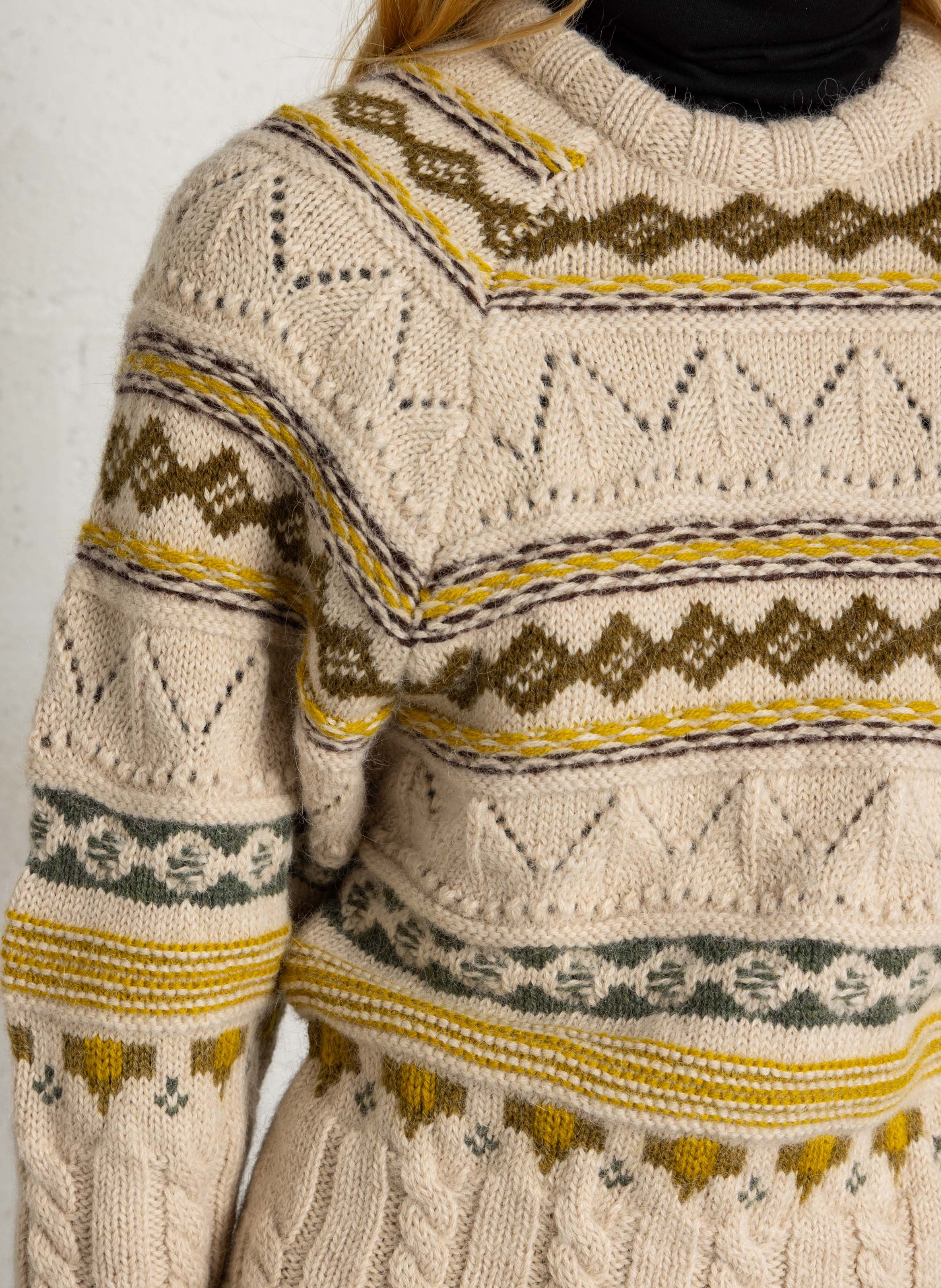 Rundhalsausschnitt Pullover mit geradem Schnitt und Wolle bedruckt. SOEUR Mehrfarbig
