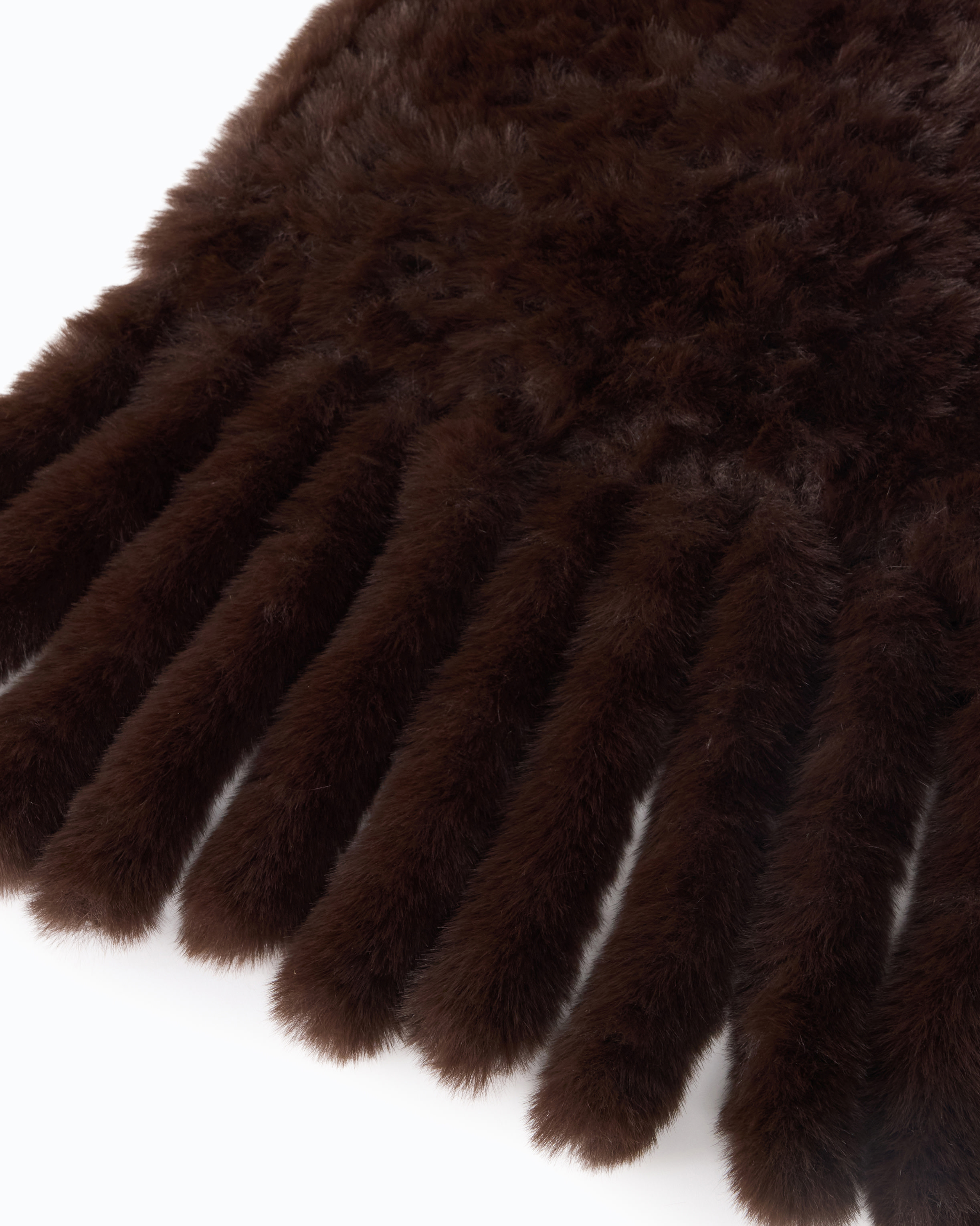 Oversized faux fur scarf PINKO Brown