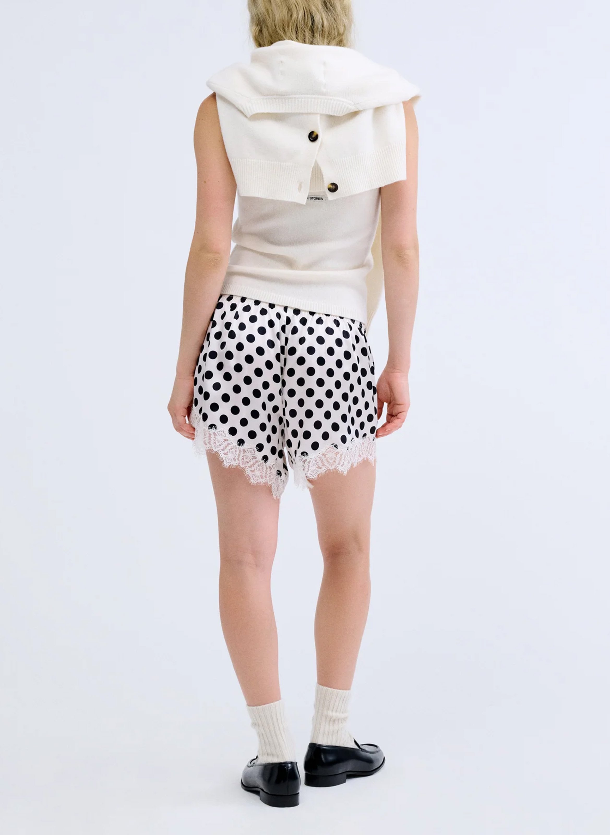 Seiden-Shorts mit Punktemuster LOVE STORIES Weiss