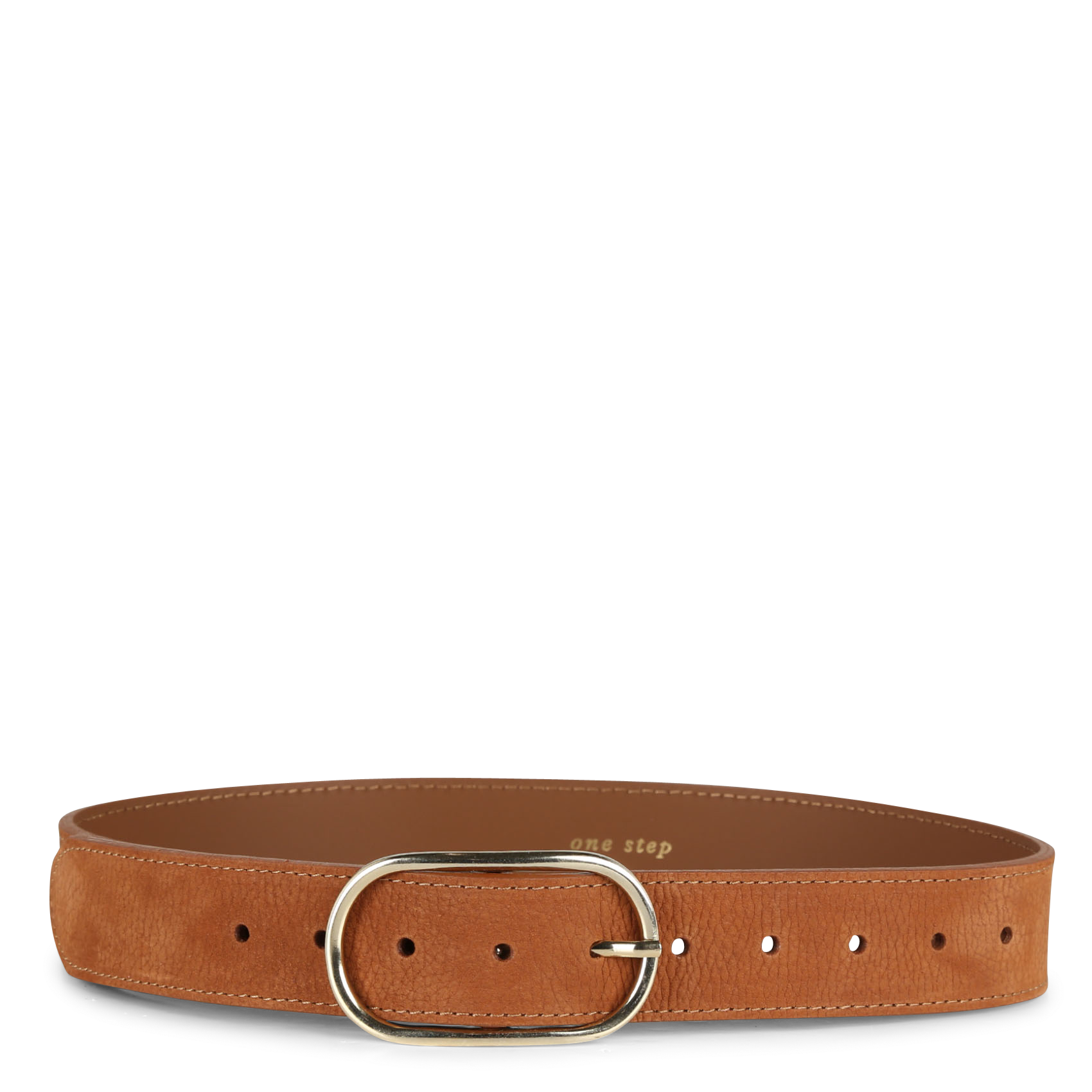 Ceinture en cuir grainé  ONE STEP Marron