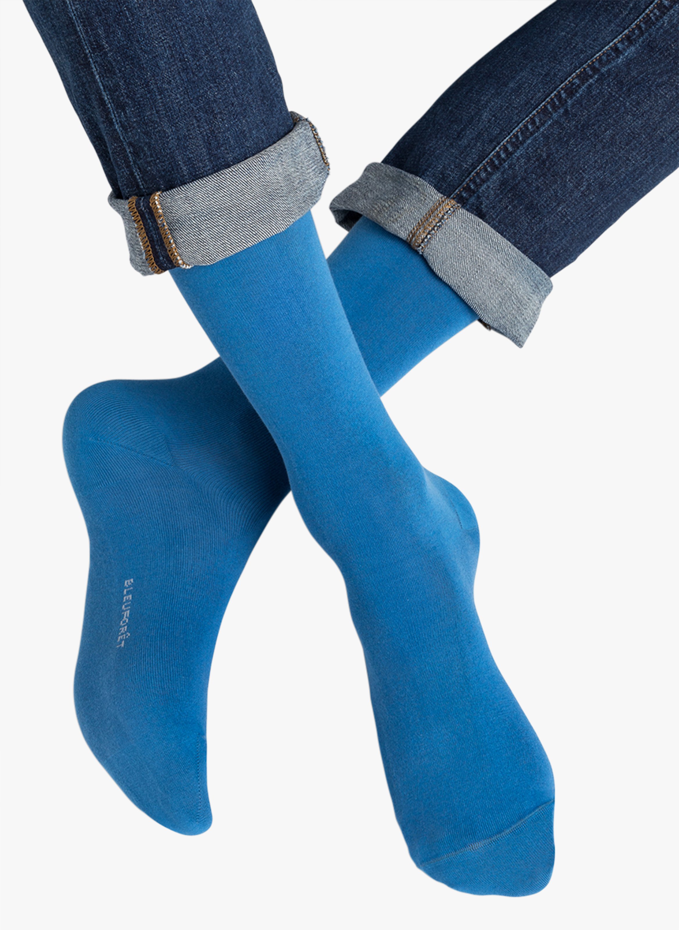 Halflange sokken van stretchkatoen BLEUFORET Blauw