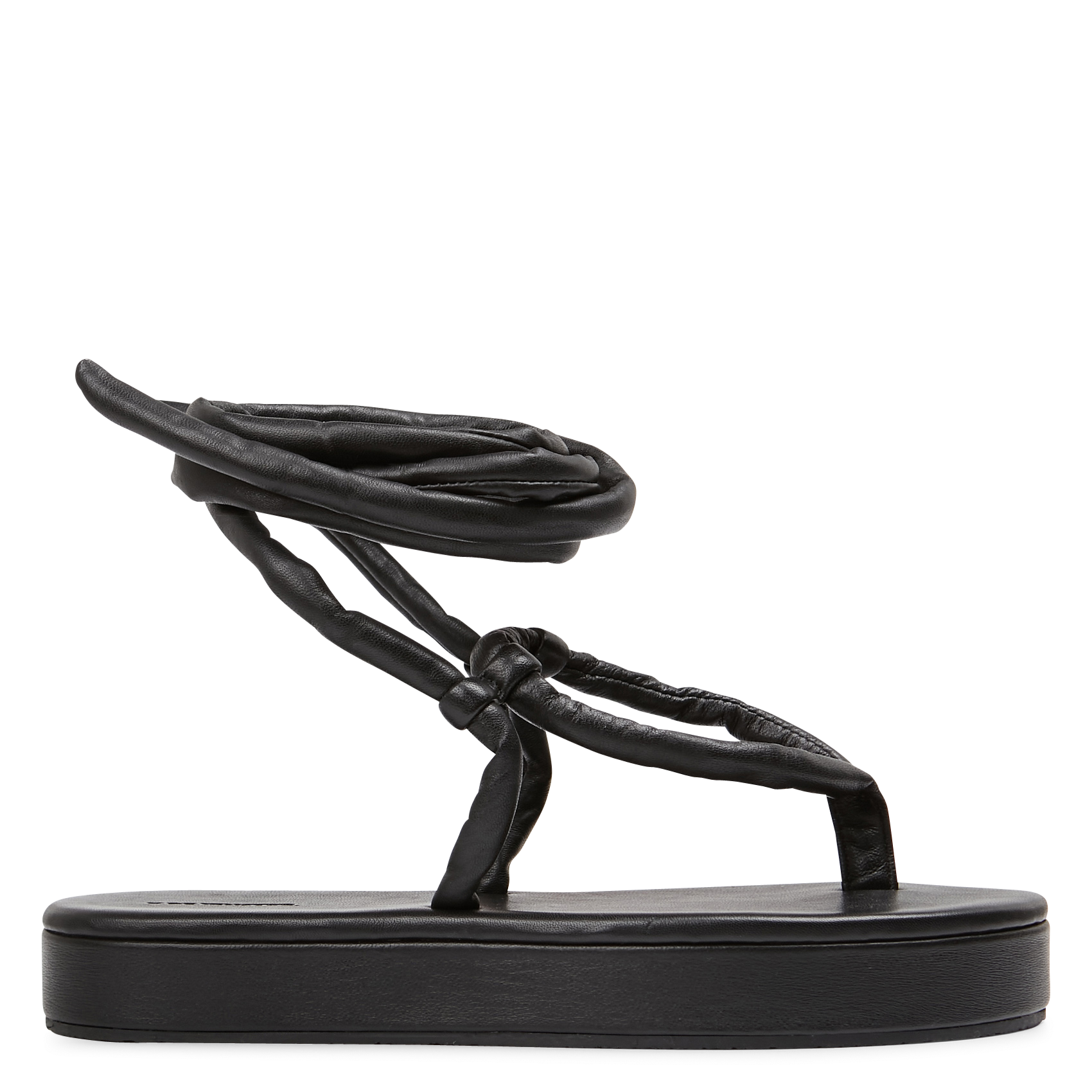 Leren sandalen met sleehak V DE VINSTER Zwart