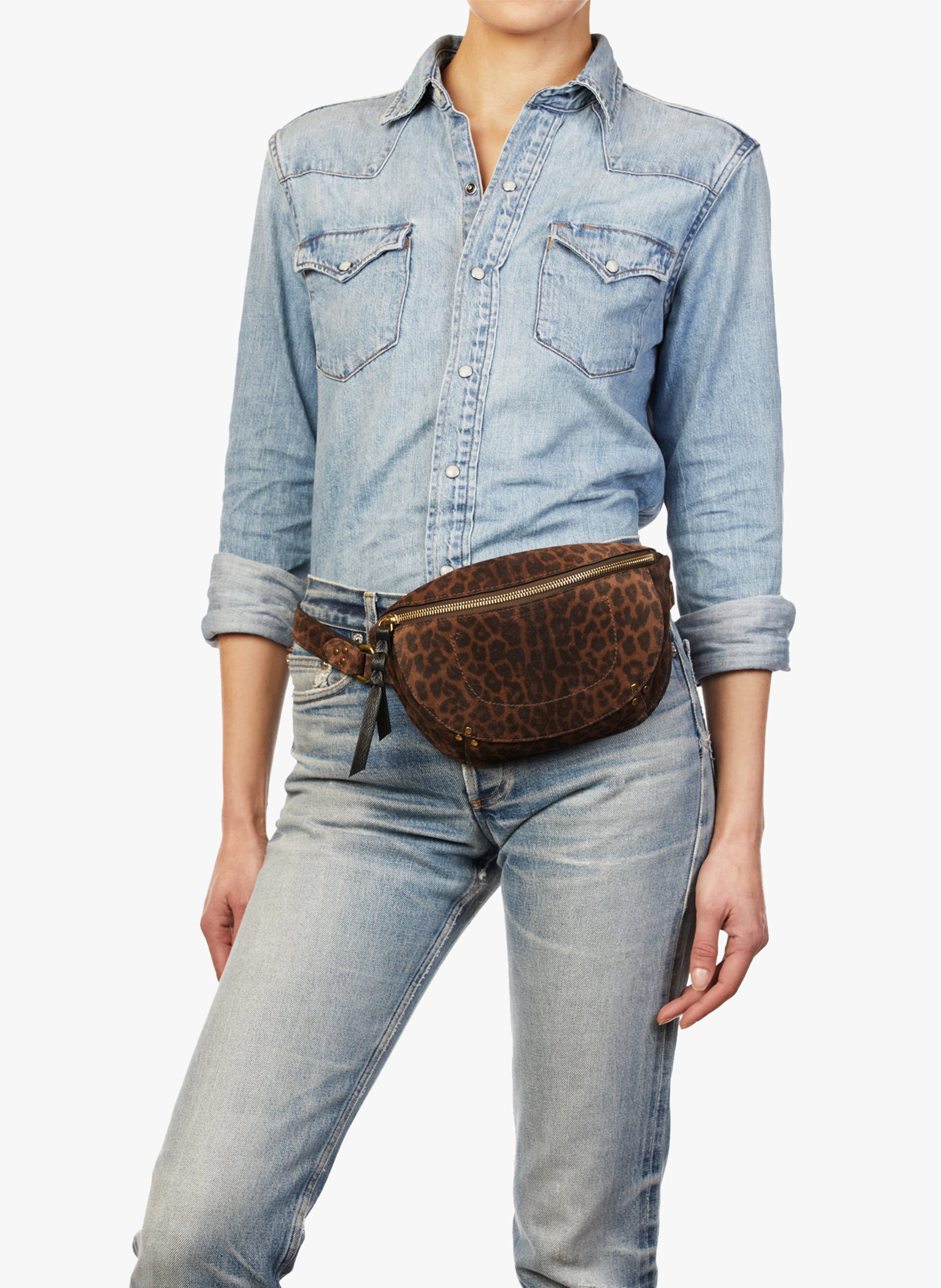 Printed suede waist bag JEROME DREYFUSS Multicolored