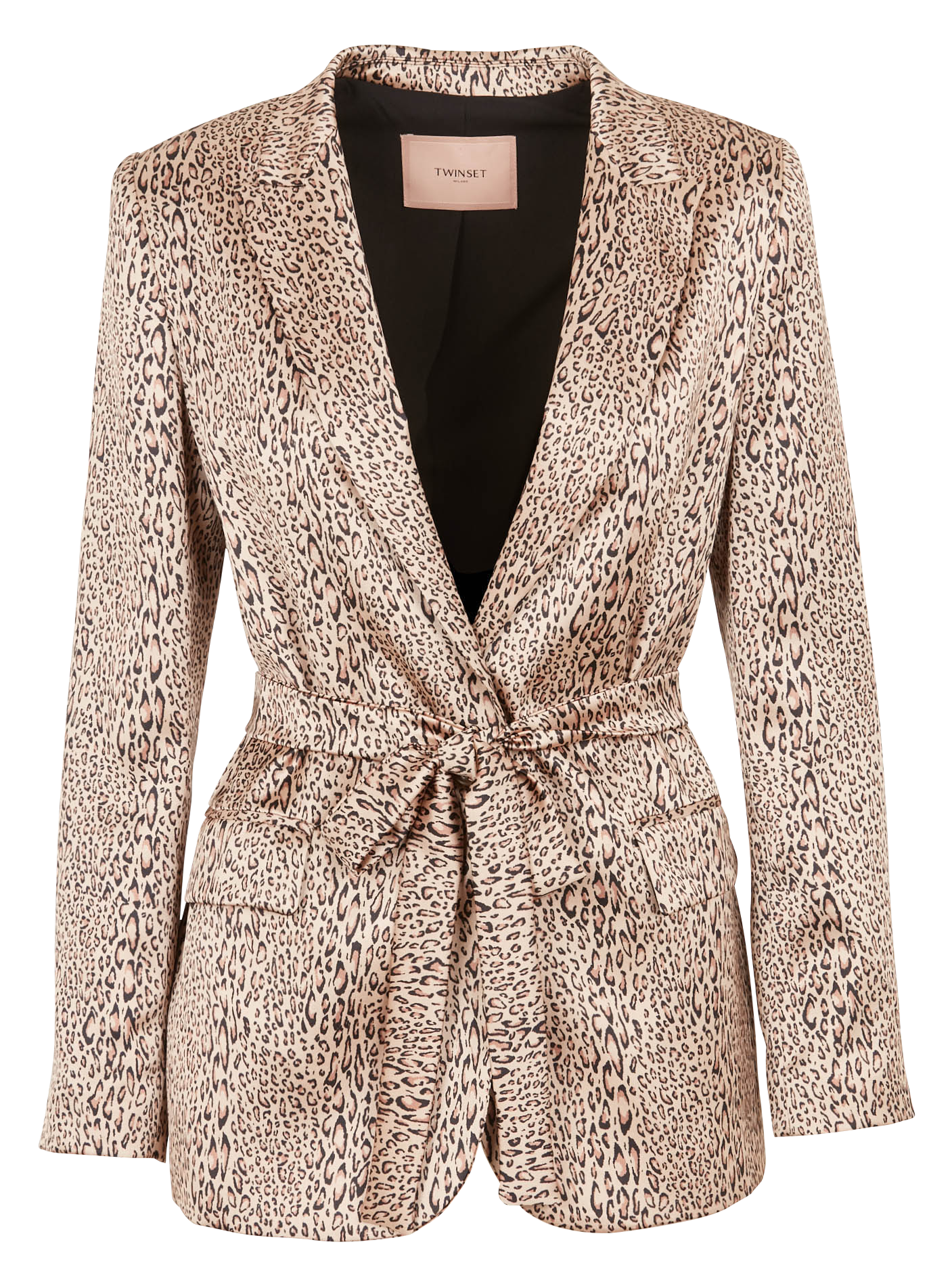Leopard print tailored jacket TWINSET Brown
