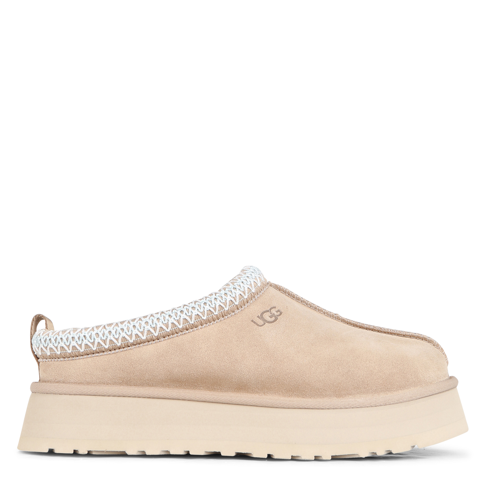 Chaussons fourrés à plateforme en cuir velours UGG Beige