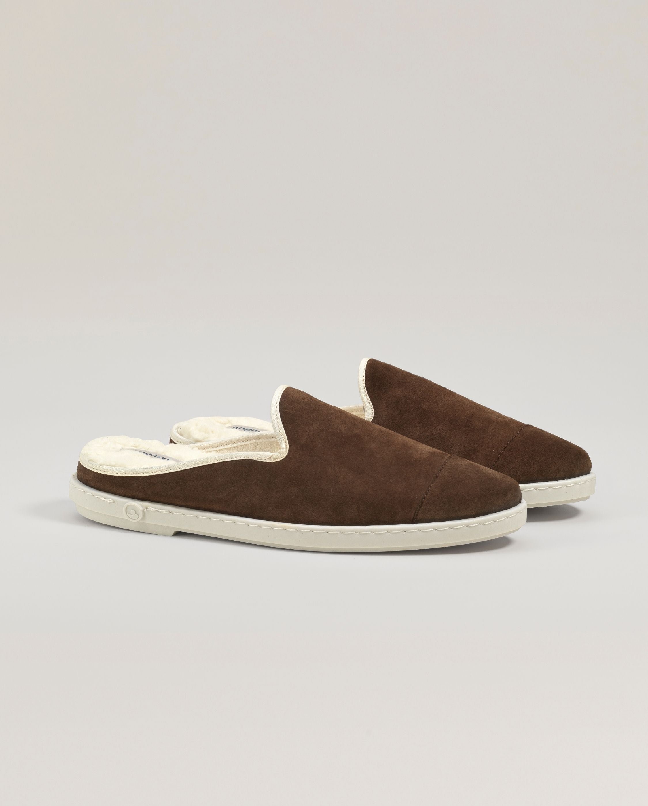 Men's leather mule, mocha ANGARDE Brown
