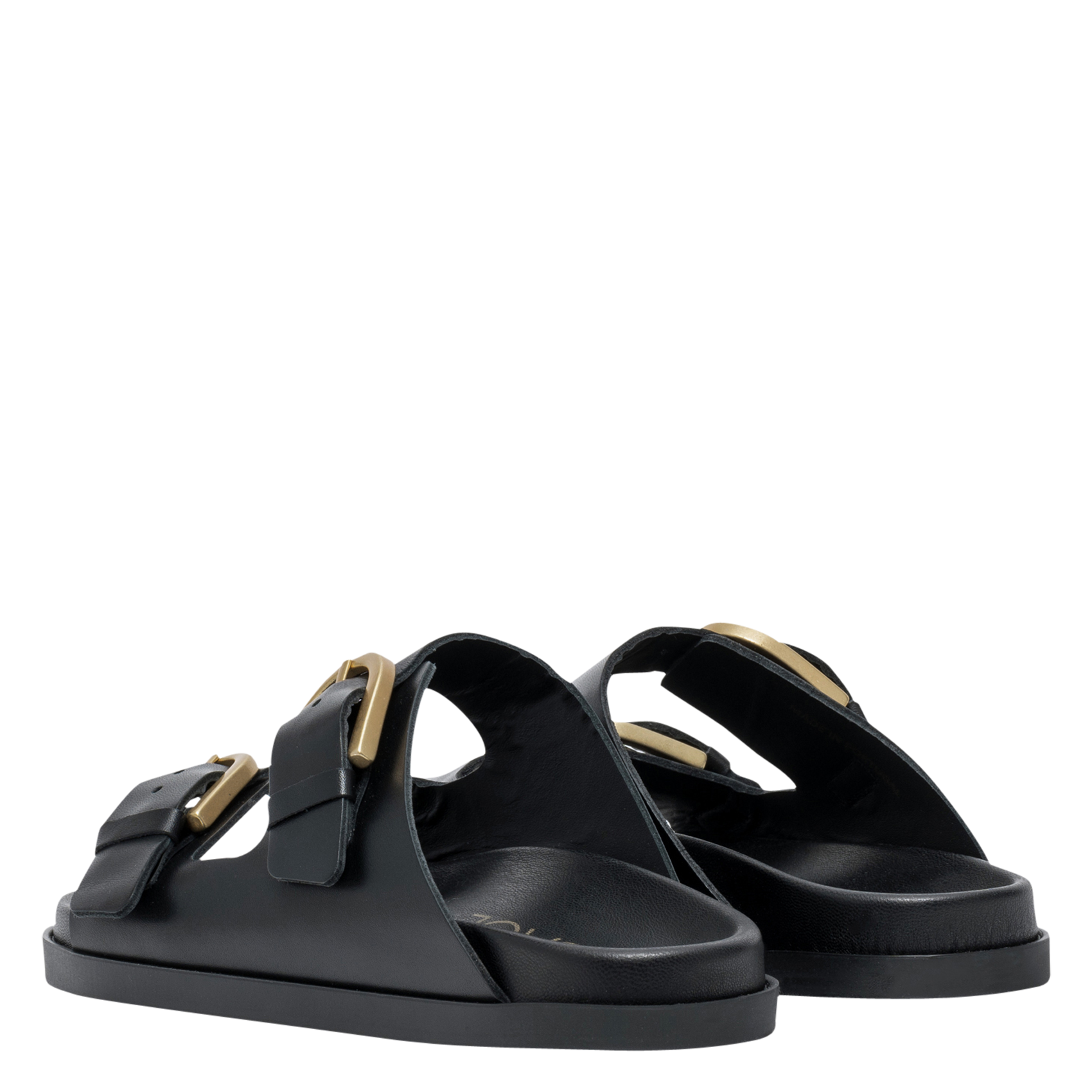 Flache Kalbsleder-Sandalen BOCAGE Schwarz