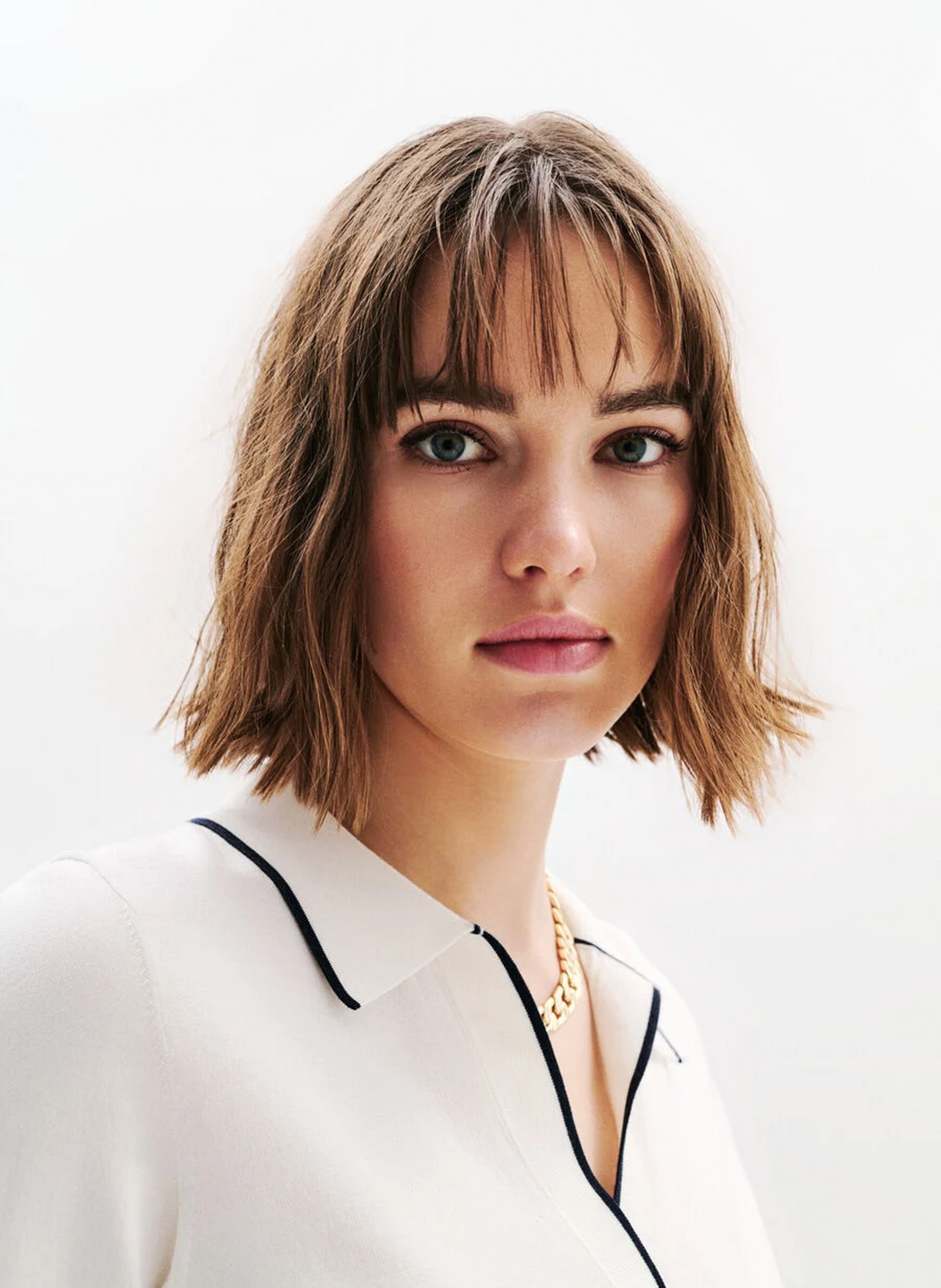 Pull droit col classique CAROLL Beige