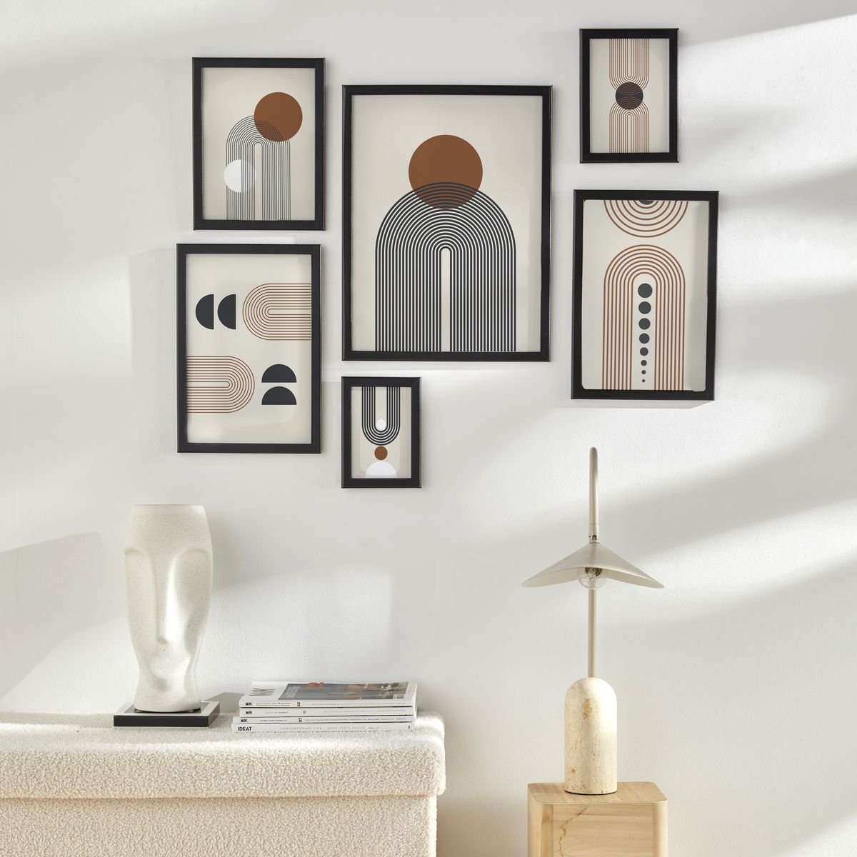 Lot de 6 cadres photos en bois FACTORY Noir