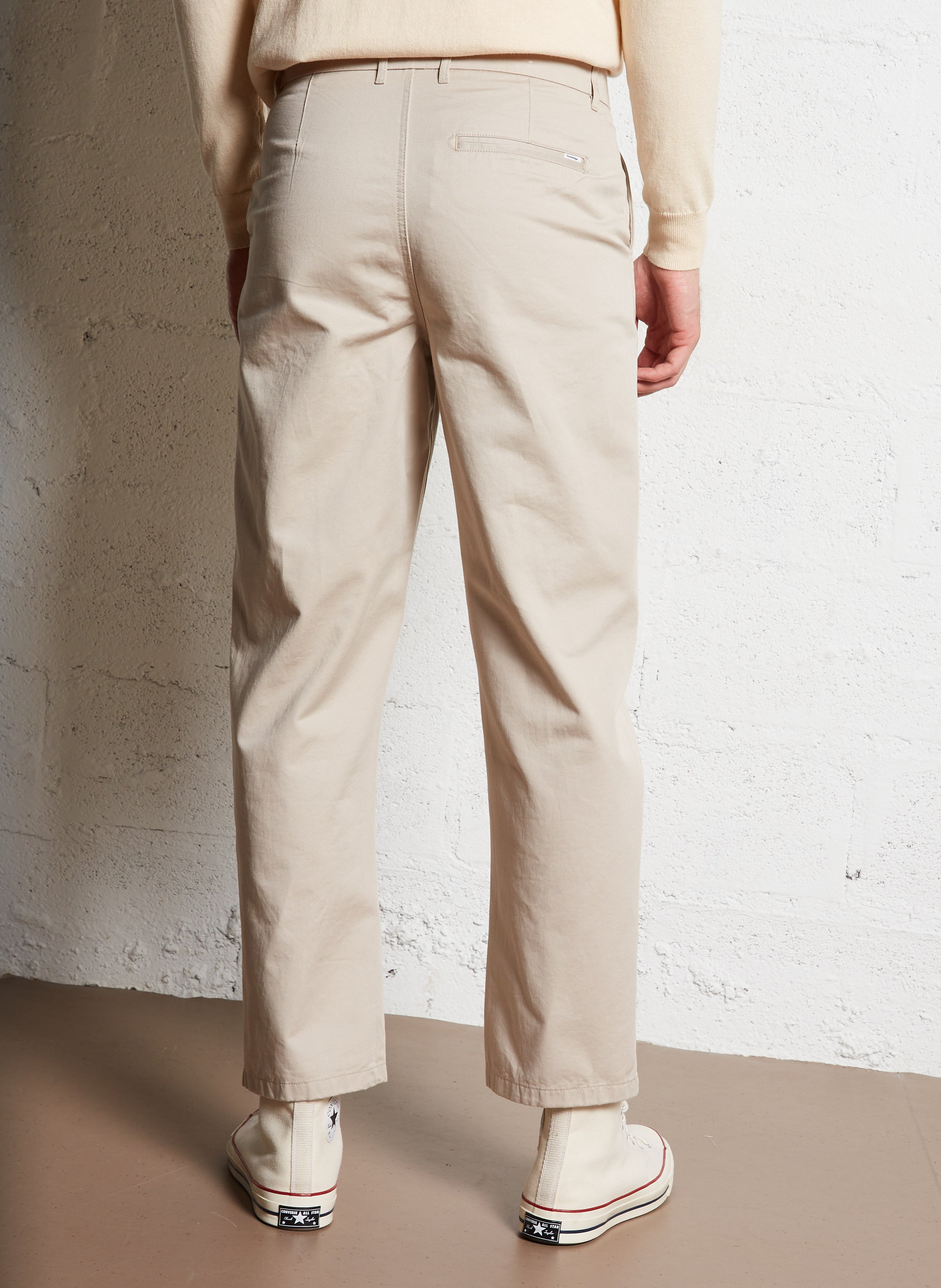 Pantalon chino en coton bio KNOWLEDGE COTTON APPAREL Beige