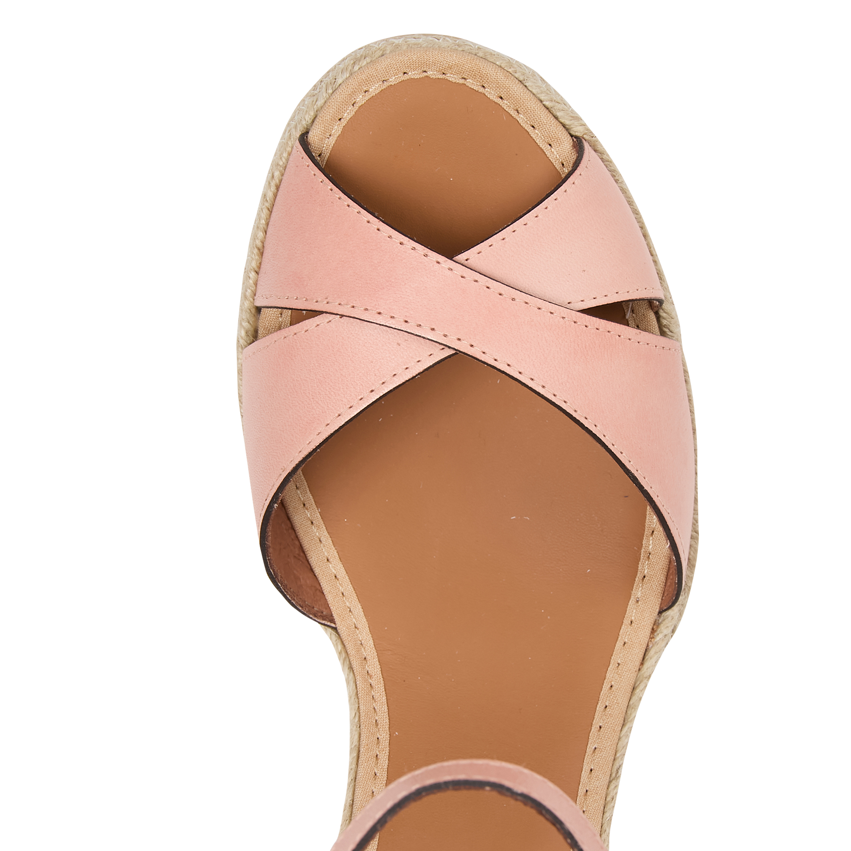 Espadrilles van daim met sleehak Goudkleurig