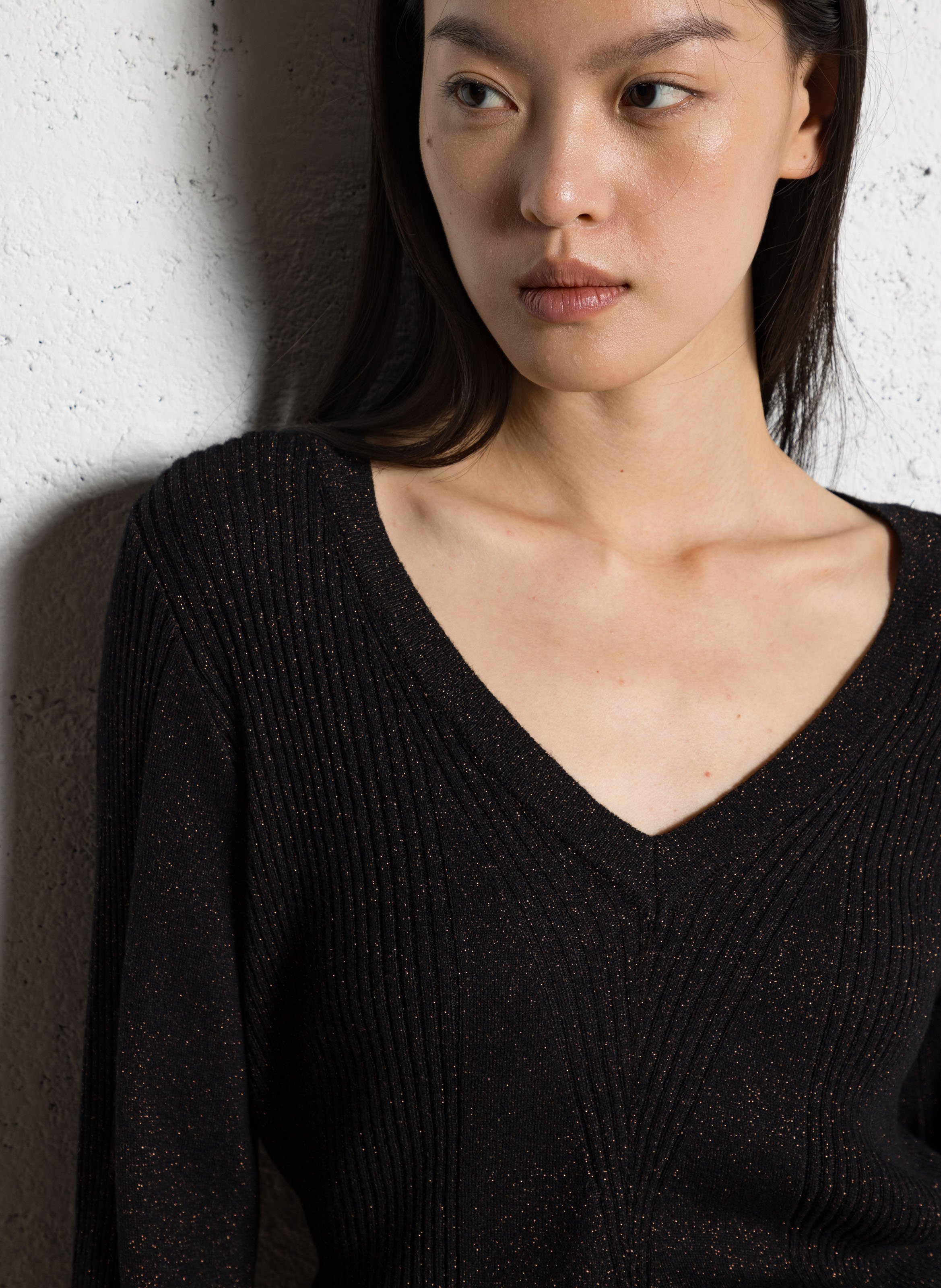 Pull col v  I CODE Noir