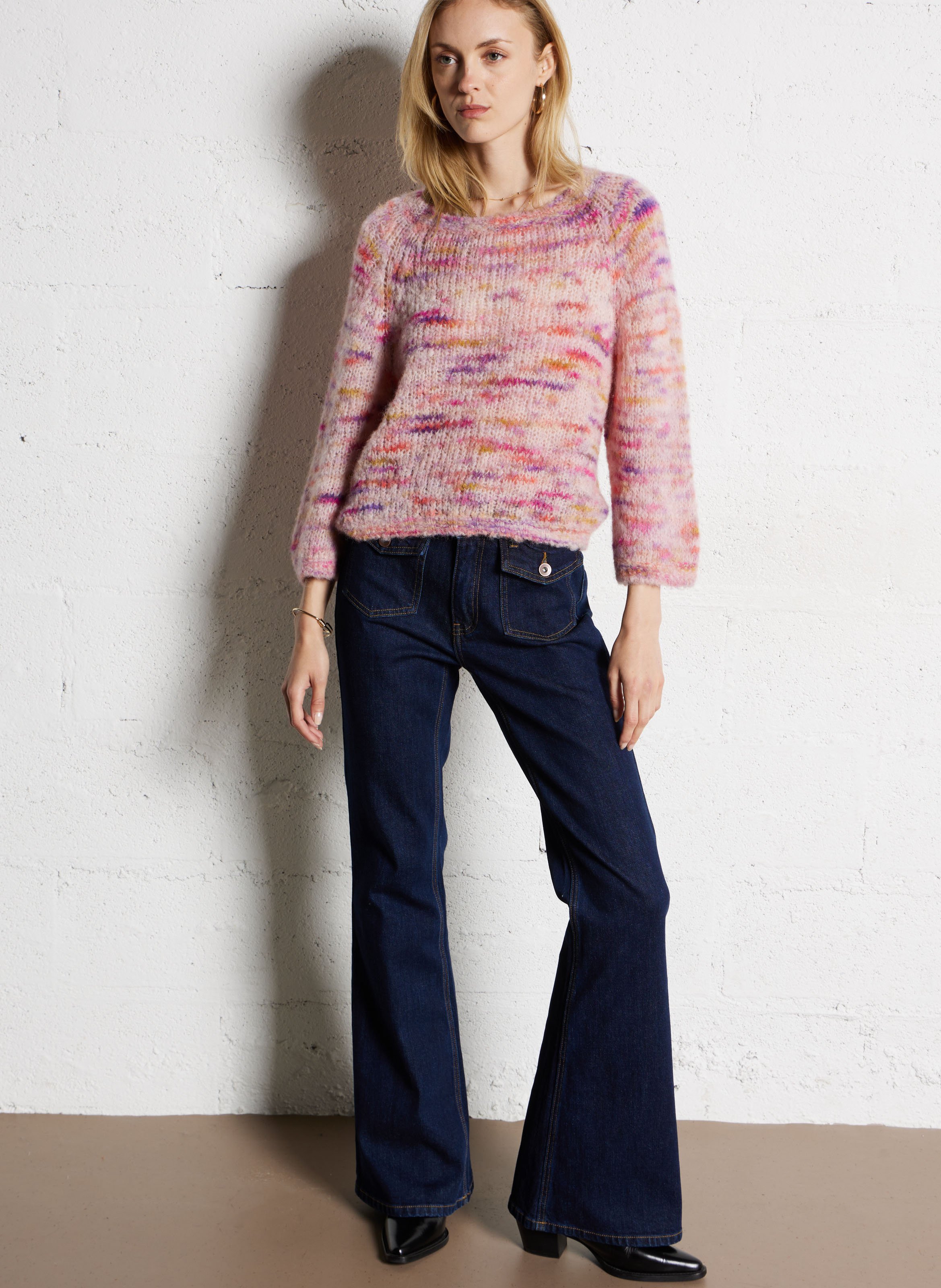 Jean flare brut à poches SUNCOO Bleu