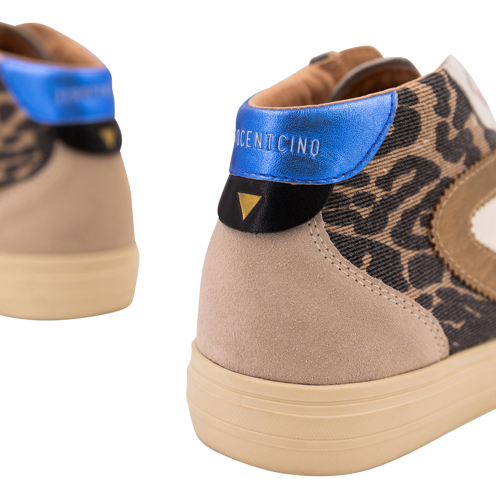 Hohe Sneaker aus gemischtem Leder 0&#039;105 Weiss