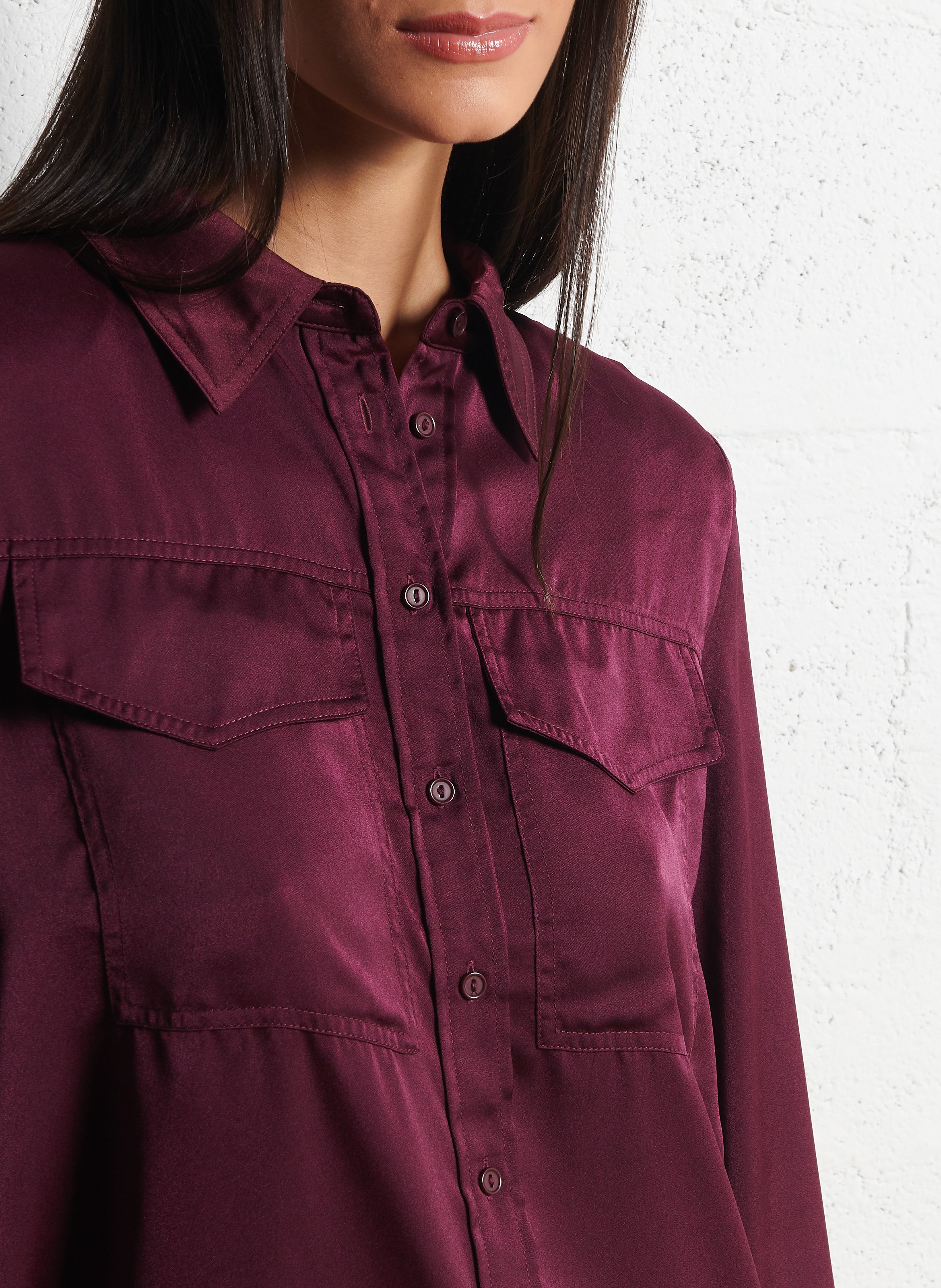 Chemise droite satinée BA&SH Prune