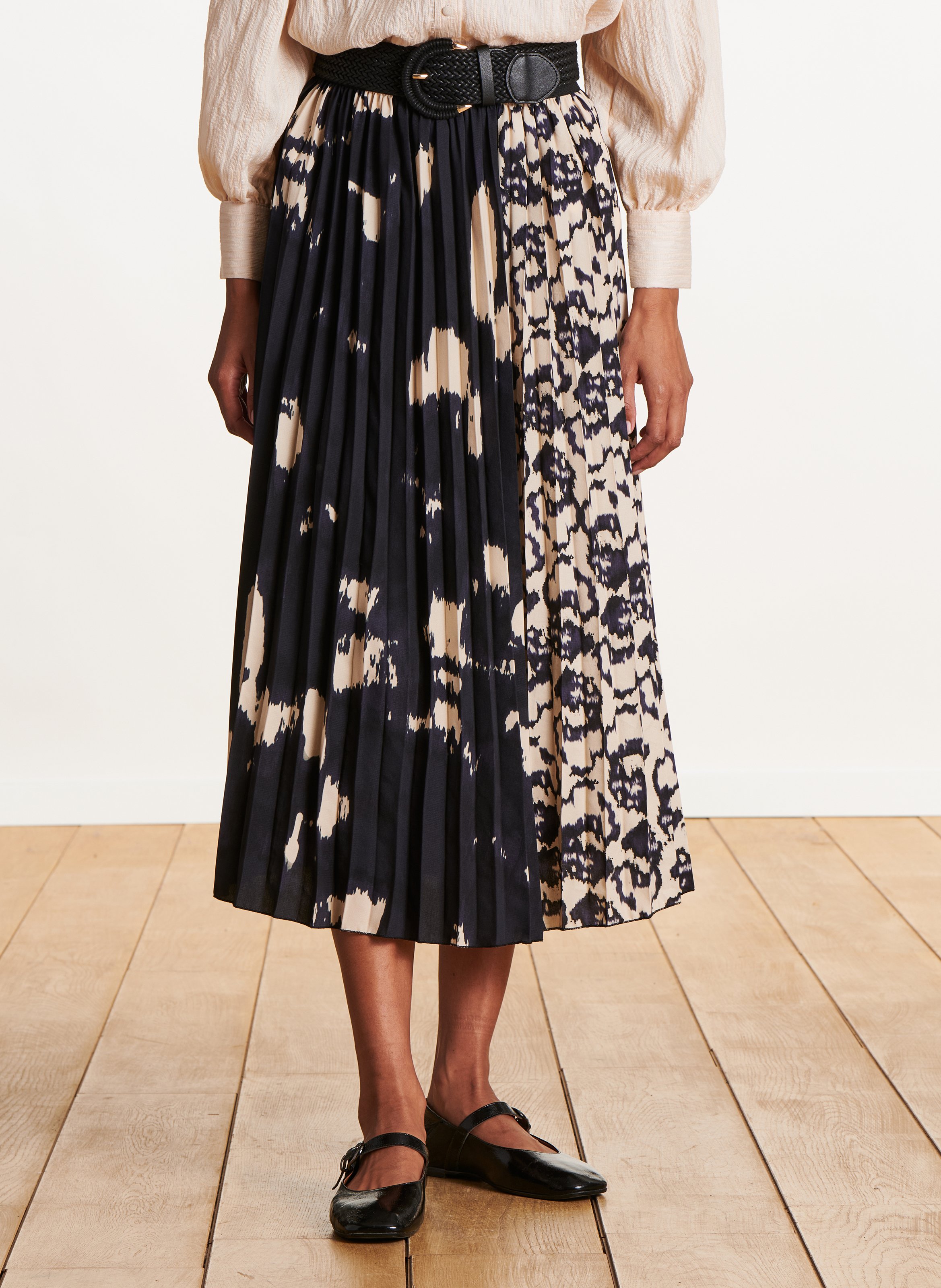 Jupe midi plissée LA FEE MARABOUTEE Multicolore