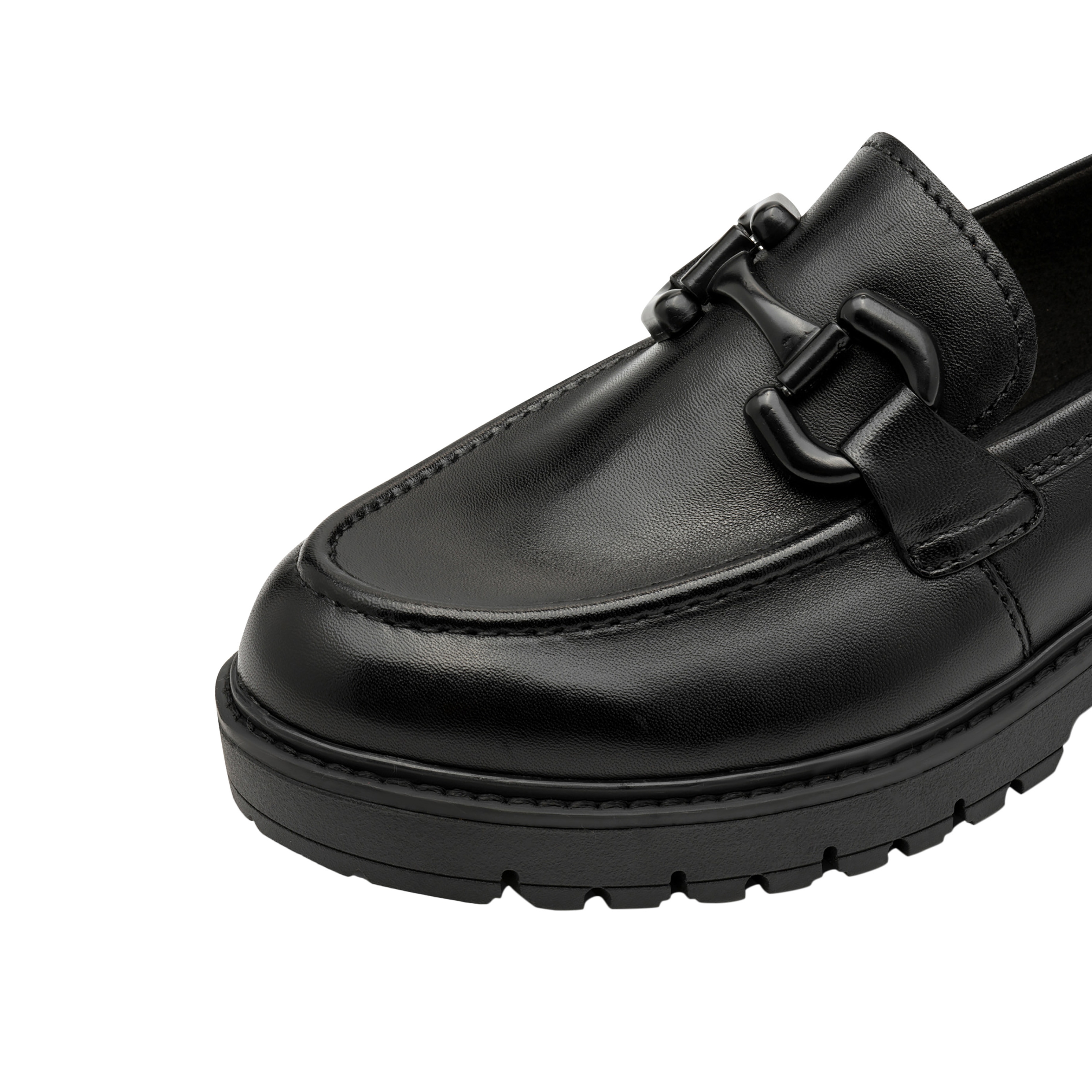 Leather moccasins TAMARIS Black