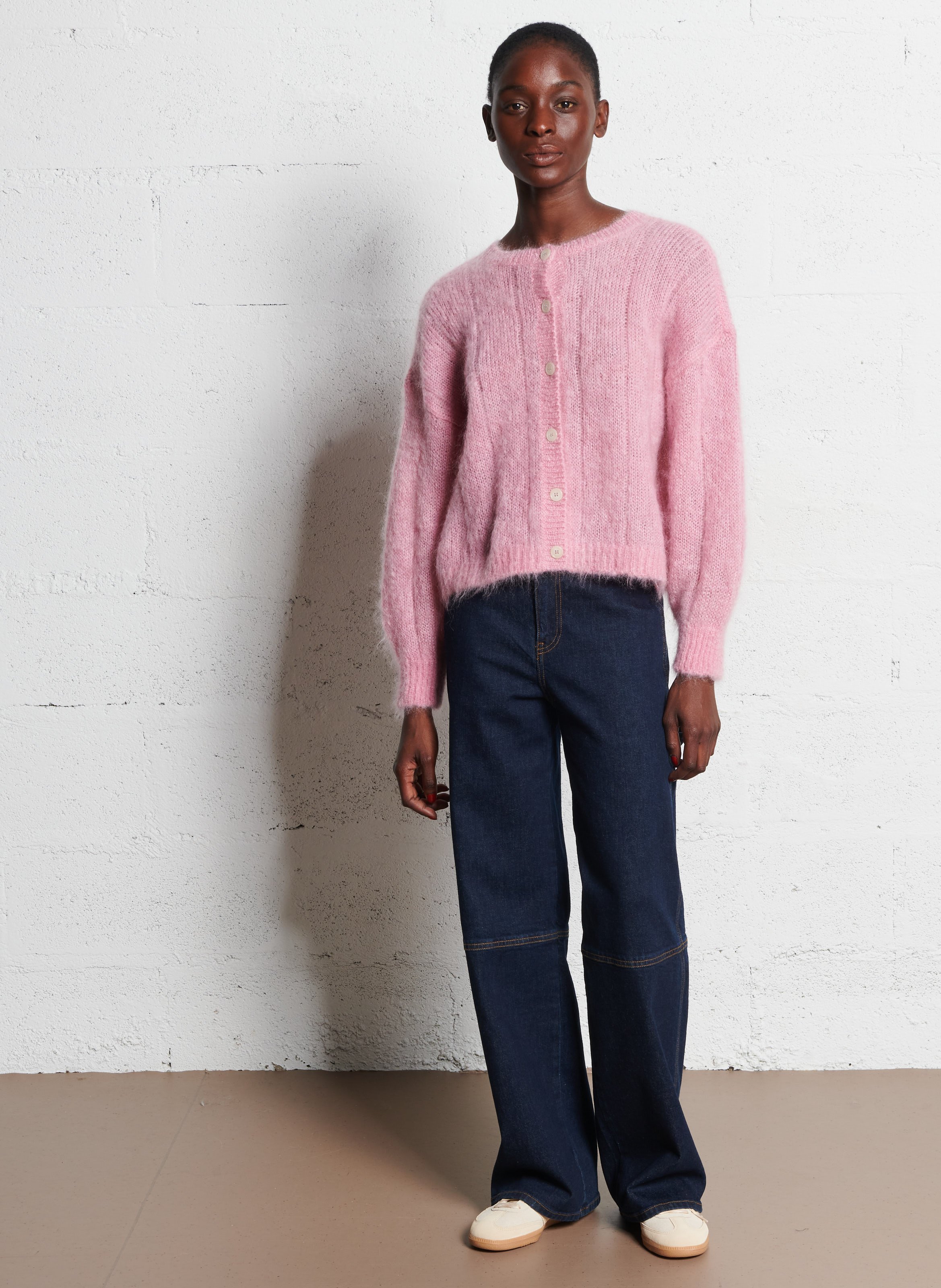 Baskets basses en cuir ADIDAS Beige